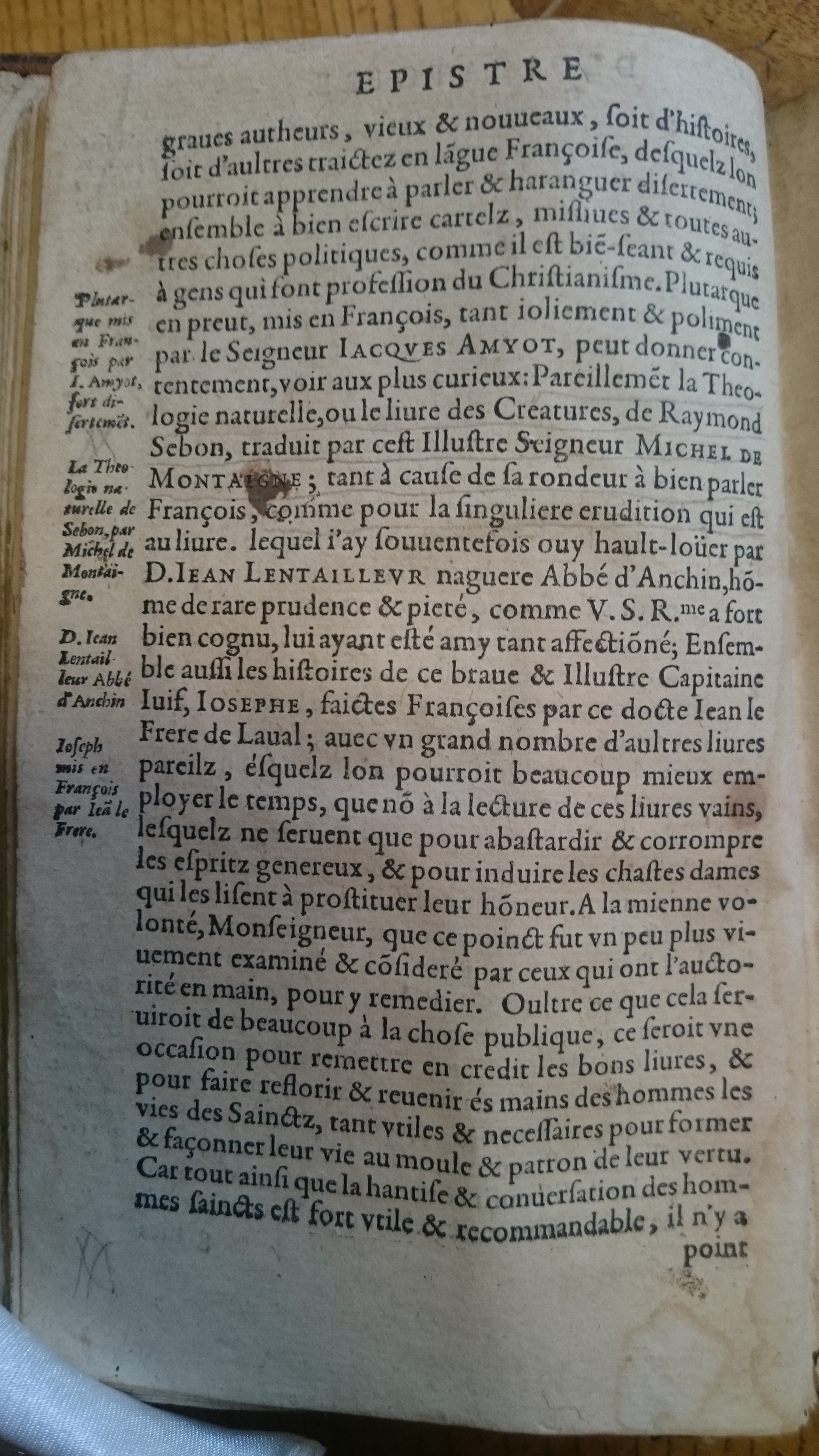 1585 - Jean Bogard - Trésor des faits et dits mémorables des hommes saints et illustres - Douai Quincy