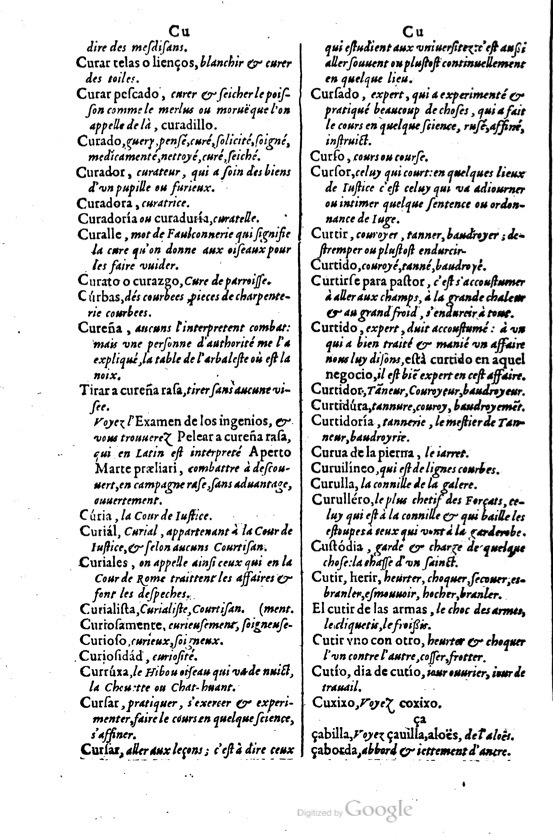 1621 - Adrian Tiffaine - Trésor des deux langues espagnole et française - BM Lyon
