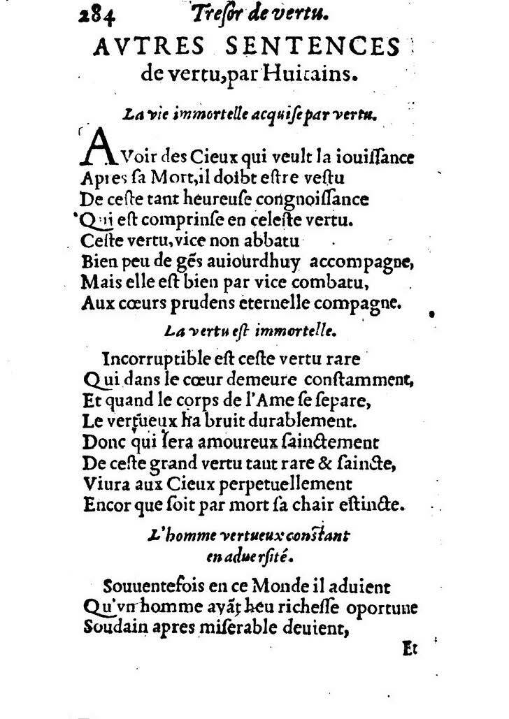 1558 - Nicolas Perrineau et Jean Temporal - Trésor de vertu - BM Lyon 1558 - Nicolas Perrineau et Jean Temporal - Trésor de vertu - BM Lyon