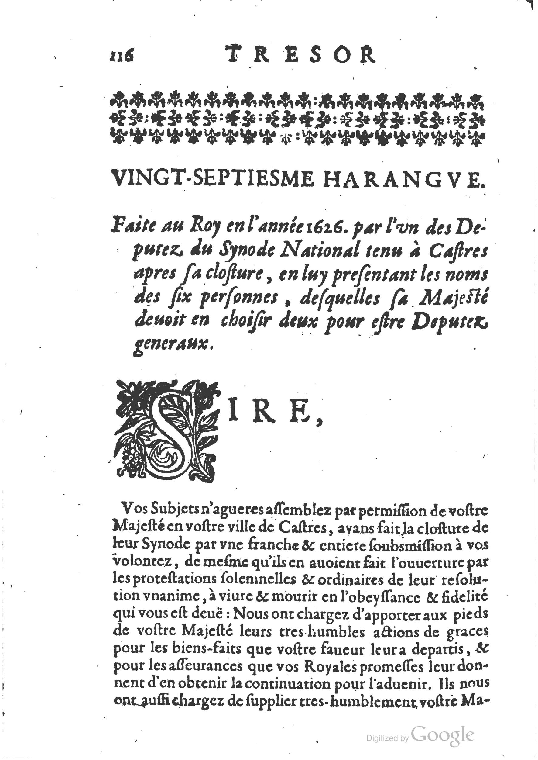 1654 - Michel Bobin - Trésor des harangues, remontrances et oraisons funèbres - BM Lyon