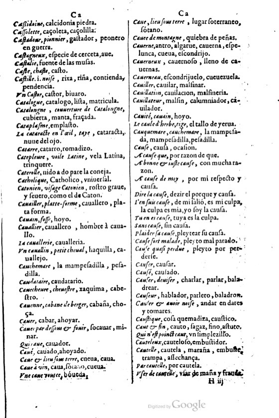 1621 - Adrian Tiffaine - Trésor des deux langues espagnole et française - BM Lyon