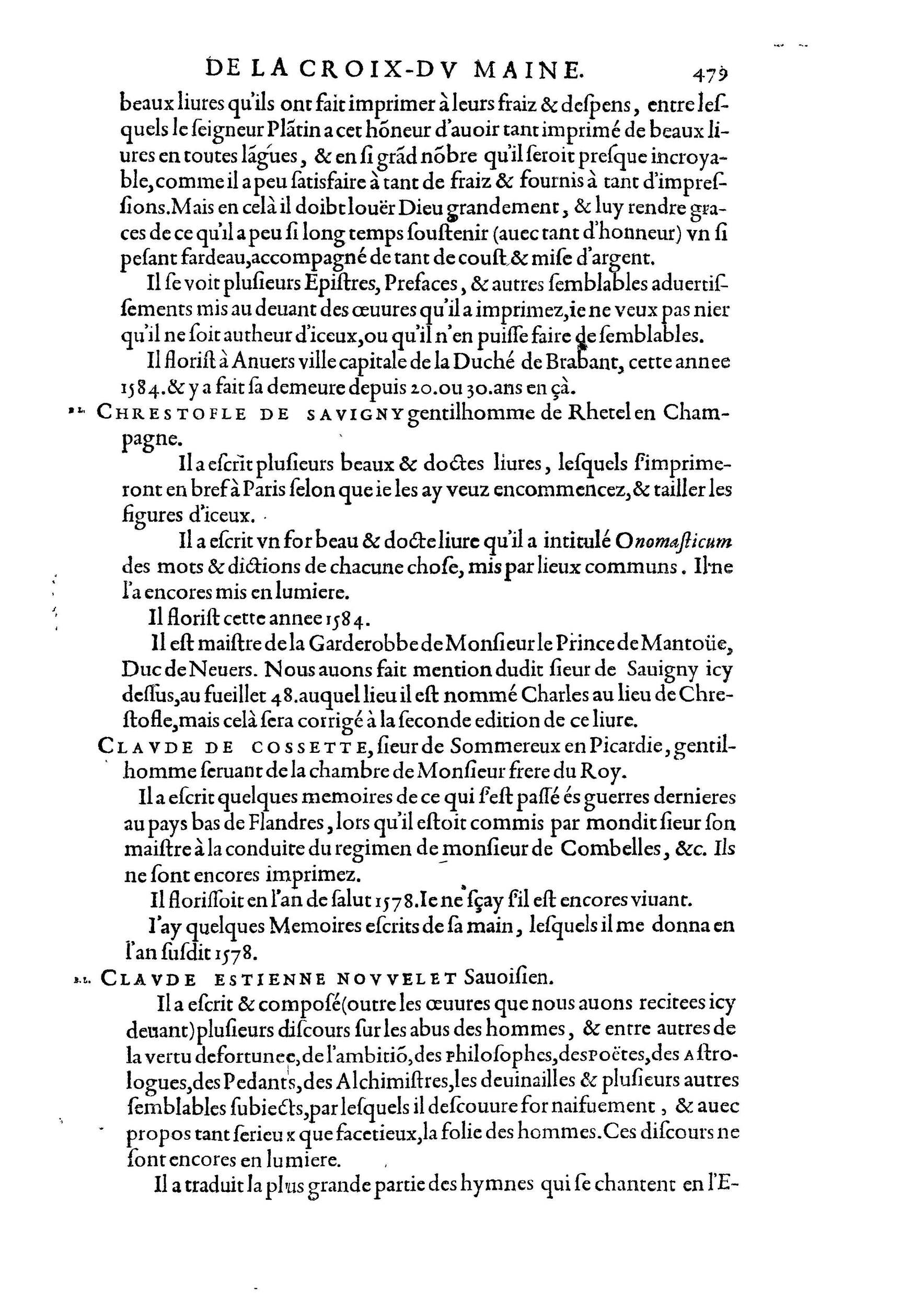 1584 - Abel L&#039;Angelier - Bibliothèques françaises - BnF