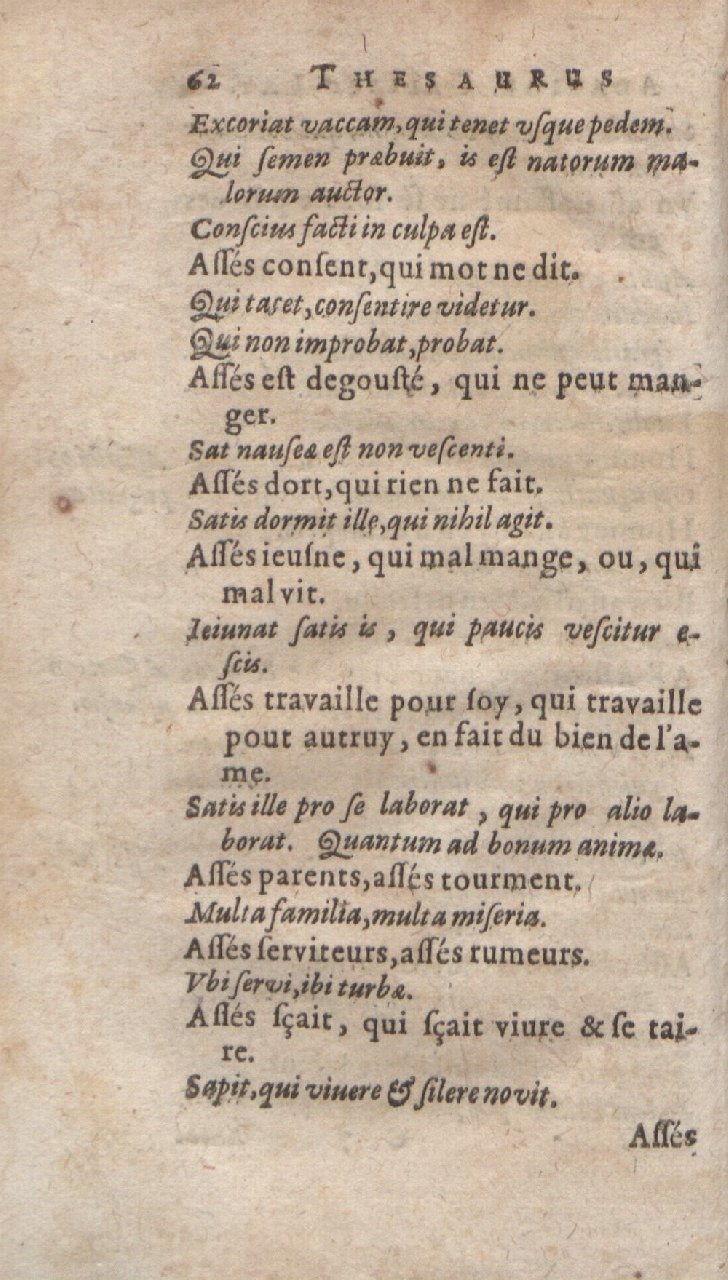 1612 - Dominicus Custos - Trésor des proverbes français  - Bibliopol-Olomuc