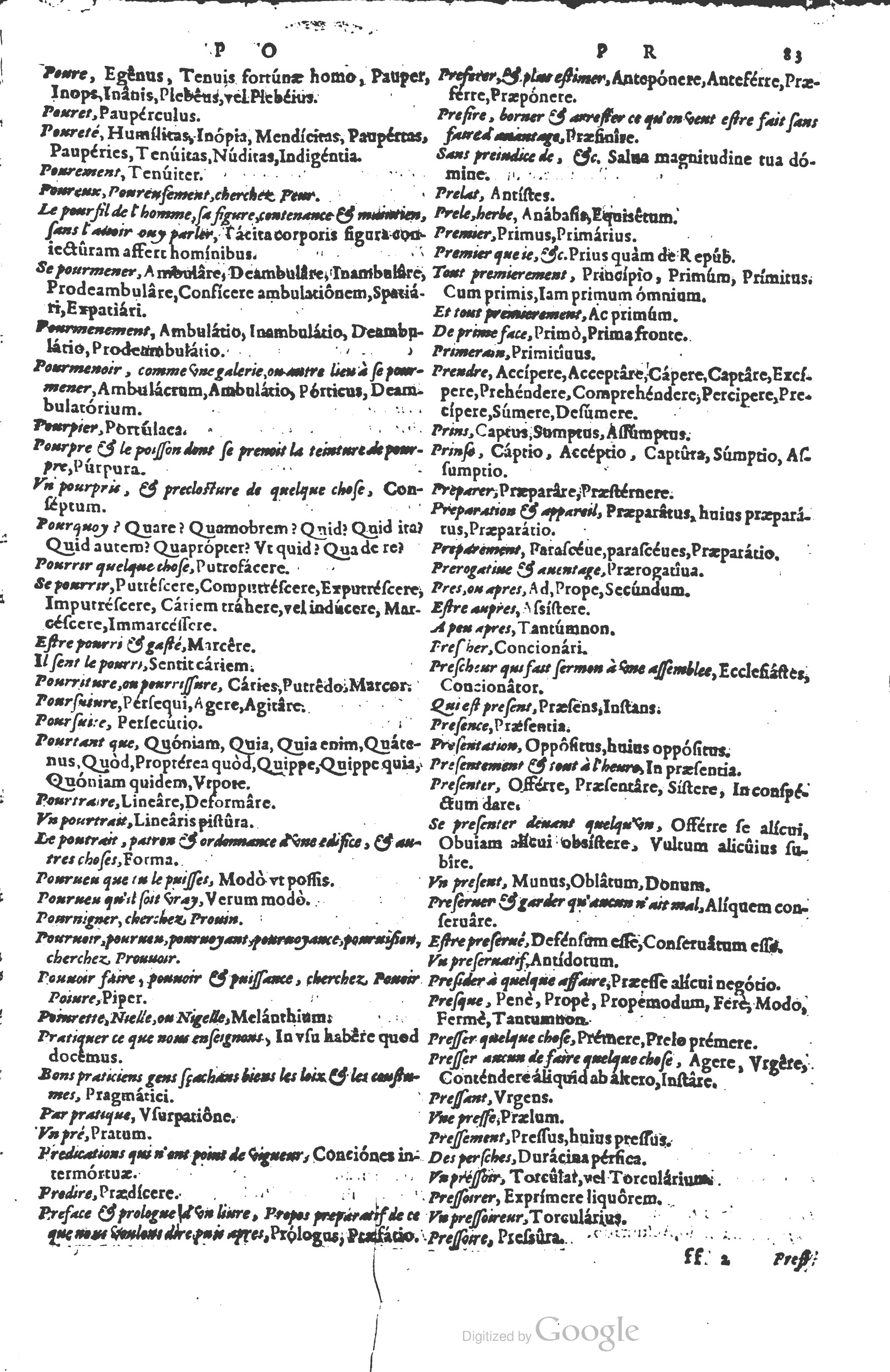 1578 - Louis Cloquemin - Trésor des mots et traits français - BSB Munich
