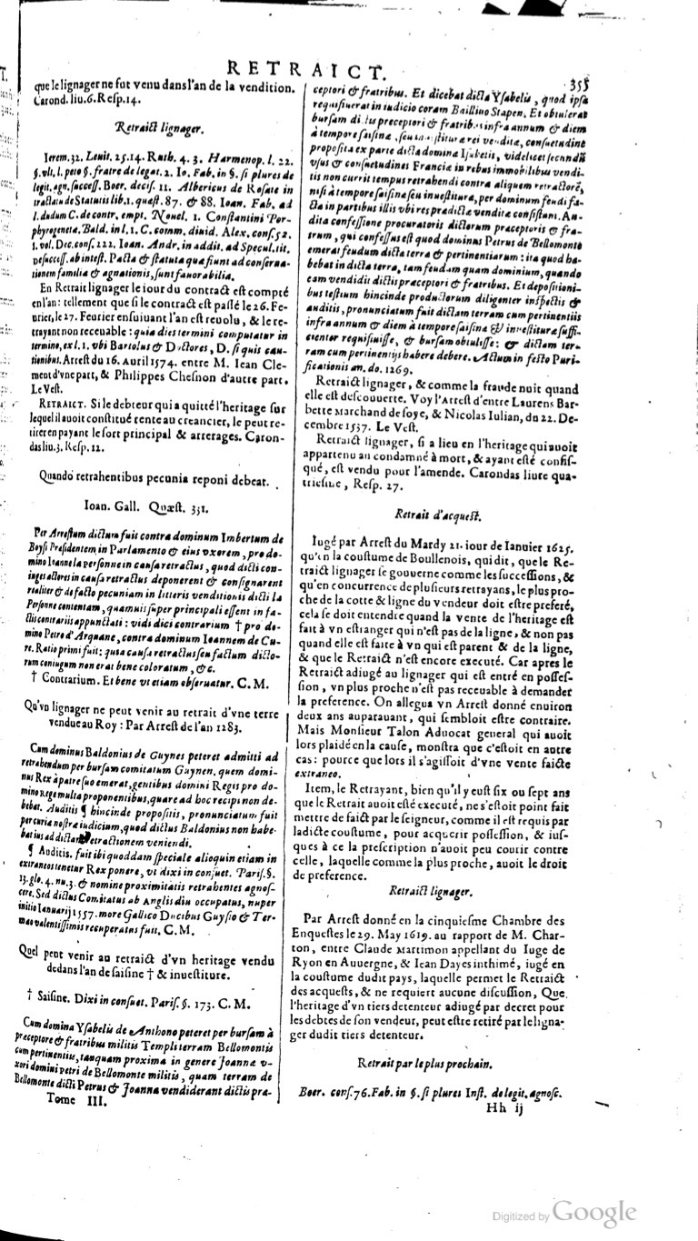 1629 - Veuve Nicolas Buon - Trésor du droit français (21754 T. 3) - BM Lyon