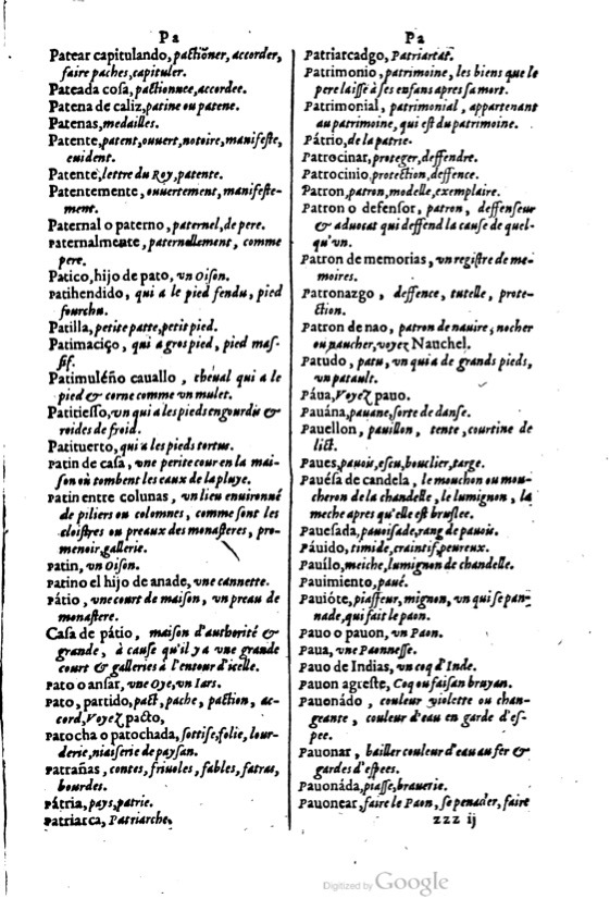 1621 - Adrian Tiffaine - Trésor des deux langues espagnole et française - BM Lyon