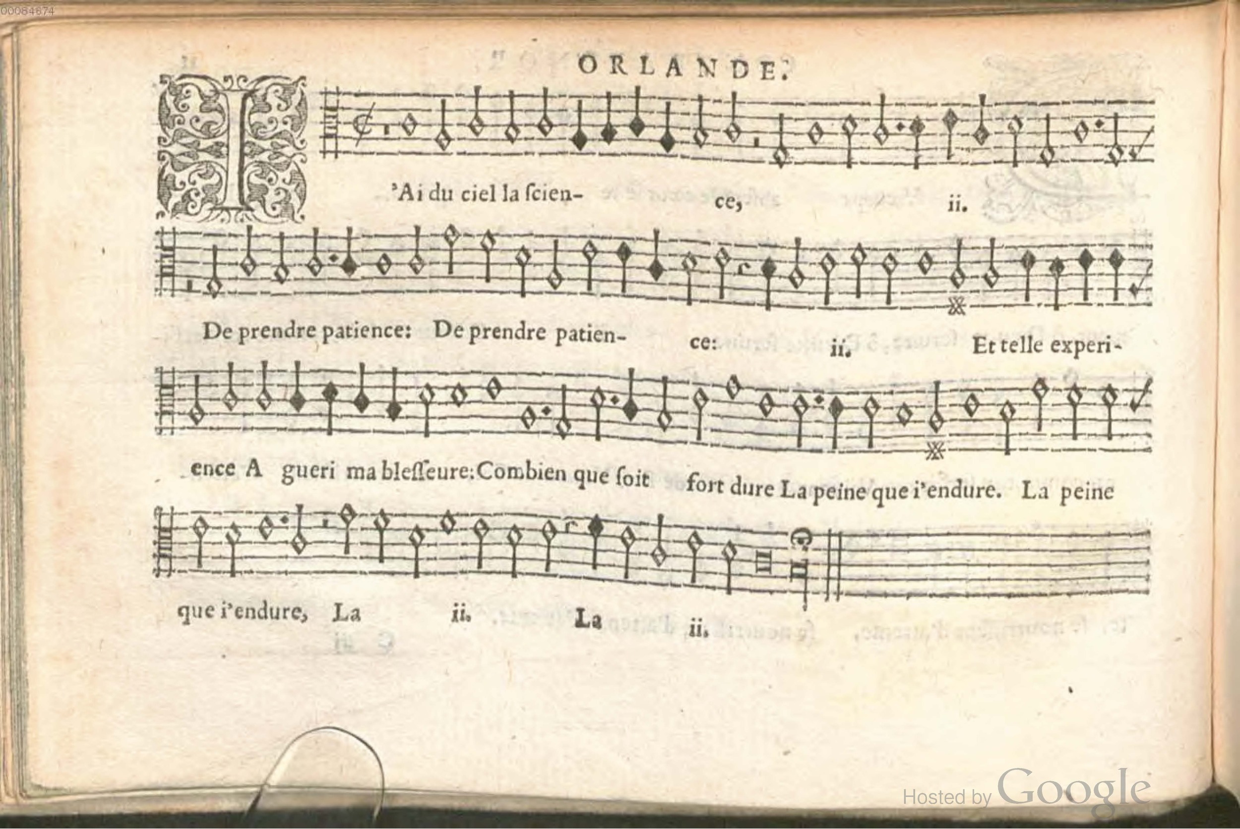 1576 - [Pierre de Saint-André] - Trésor de musique d’Orlande de Lassus Contratenor - BSB Munich