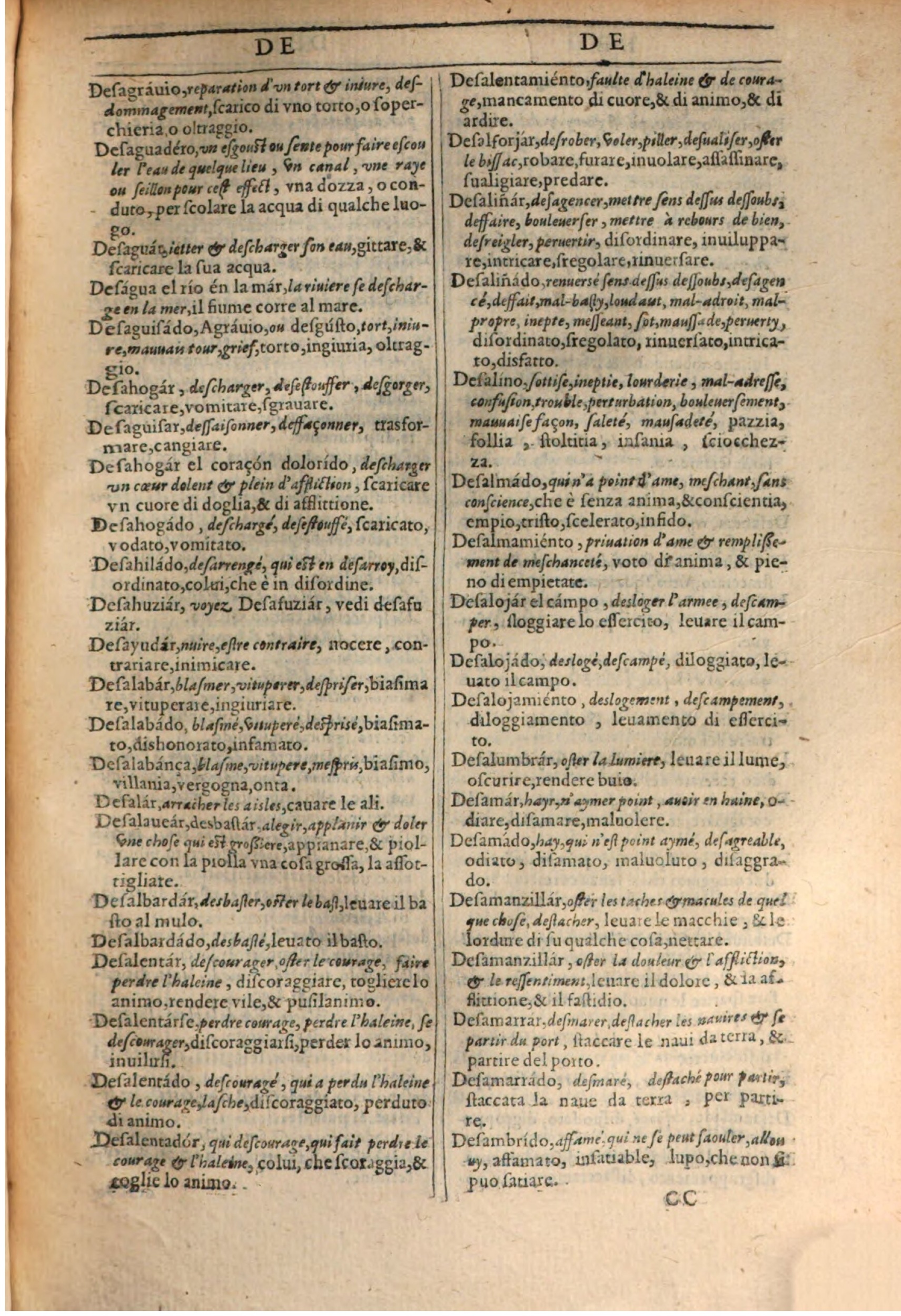 1609 - Philippe Albert et Alexandre Pernet - Trésor des trois langues française, italienne et espagnole (Première partie) - BSB Munich