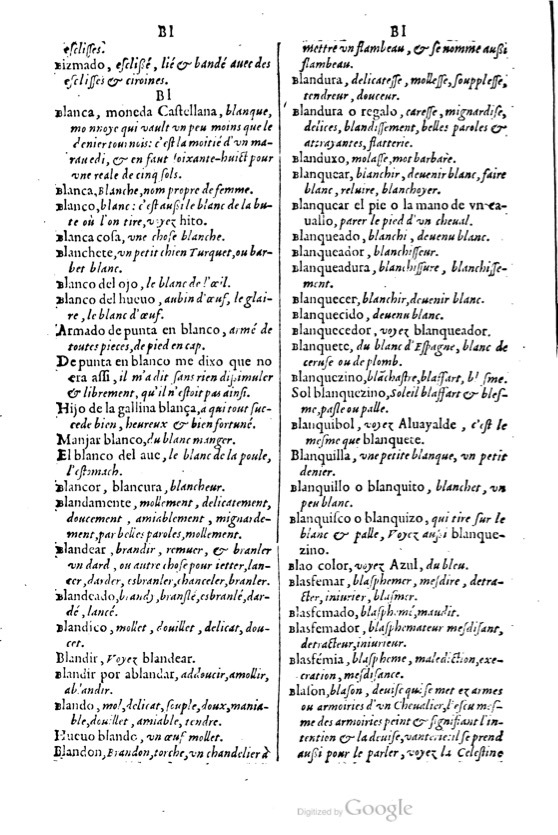 1621 - Adrian Tiffaine - Trésor des deux langues espagnole et française - BM Lyon