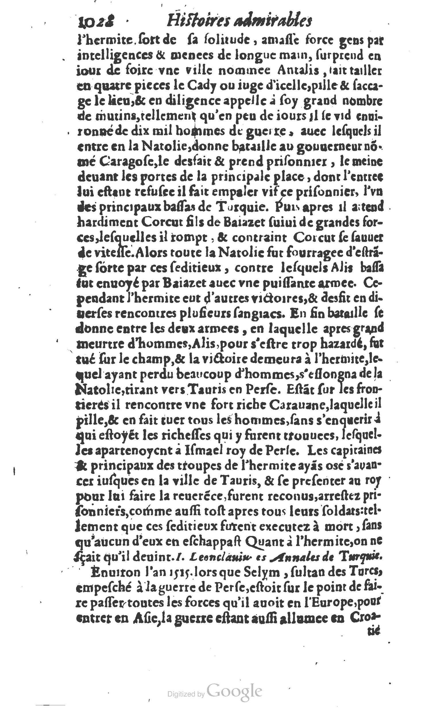 1610 - Paul Marceau - Trésor d’histoires admirables et mémorables - Princeton