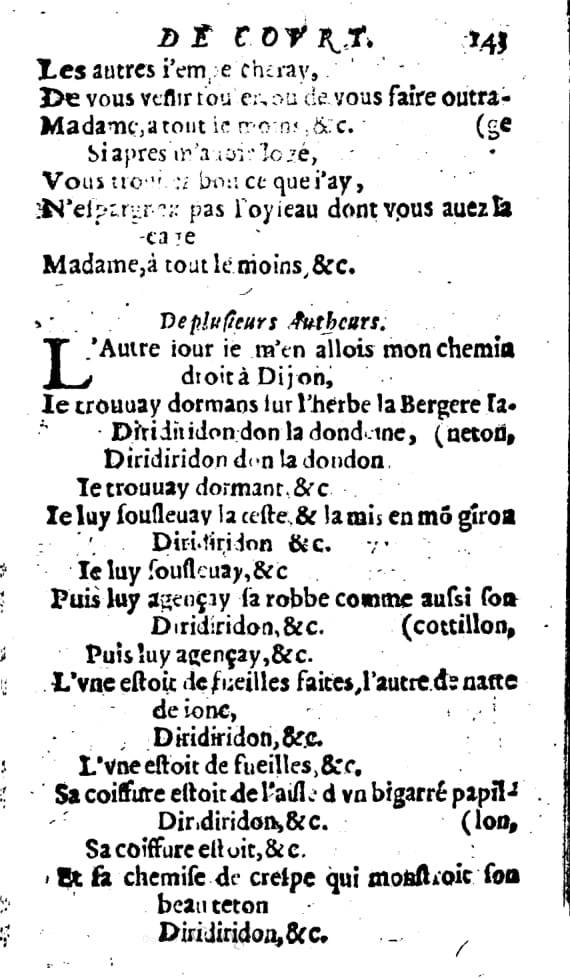 1606 - Théodore Reinsart - Trésor des chansons amoureuses recueillies des plus excellents airs de cour - Livre I - NK ČR Prague
