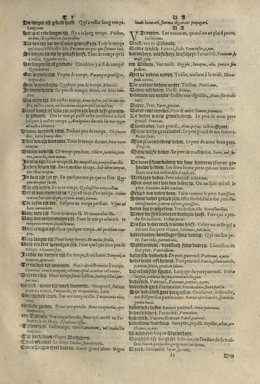 1573 - Christophe Plantin - Trésor du langage bas-allemand - Greifswald
