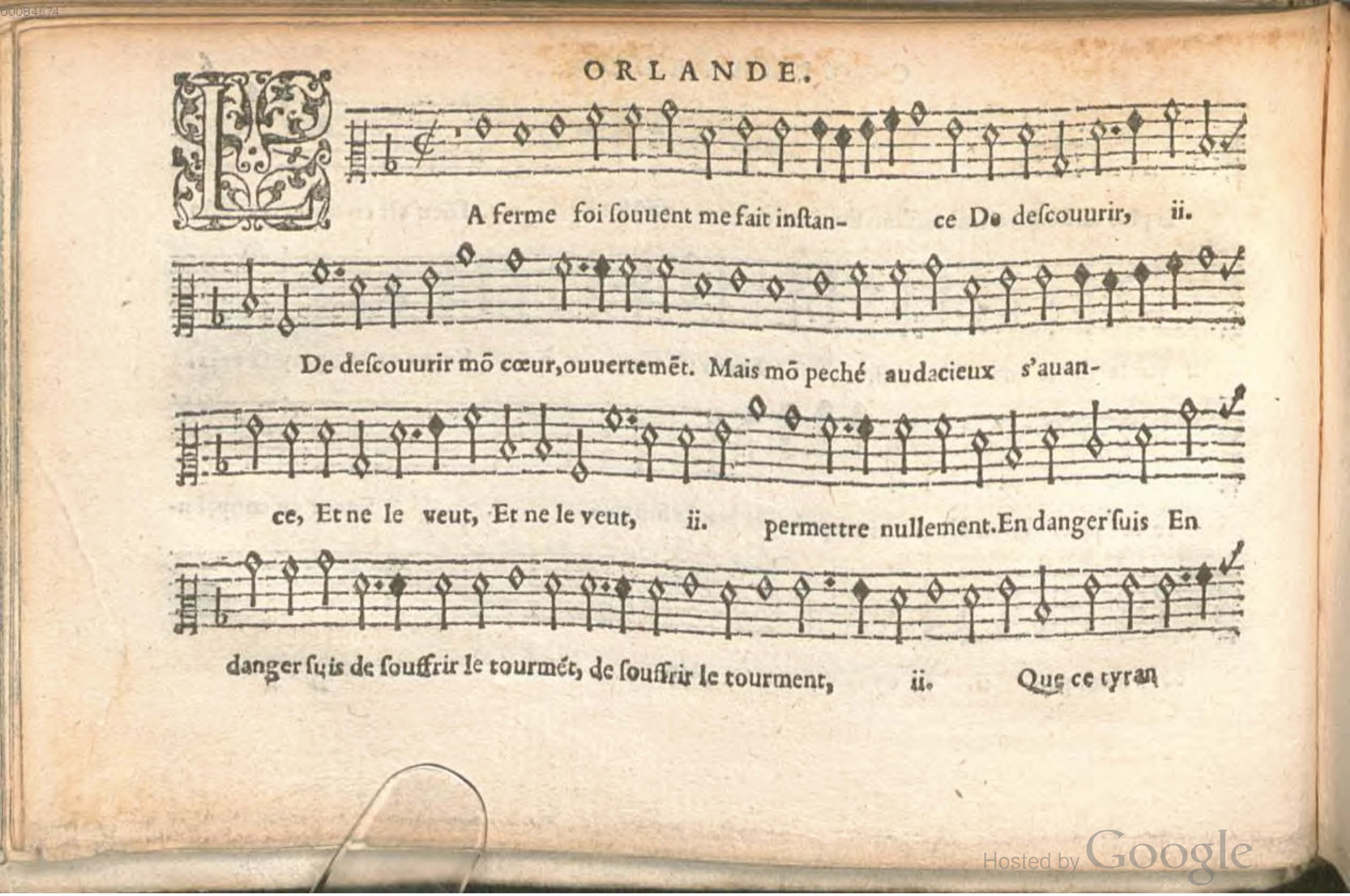 1576 - [Pierre de Saint-André] - Trésor de musique d’Orlande de Lassus Contratenor - BSB Munich