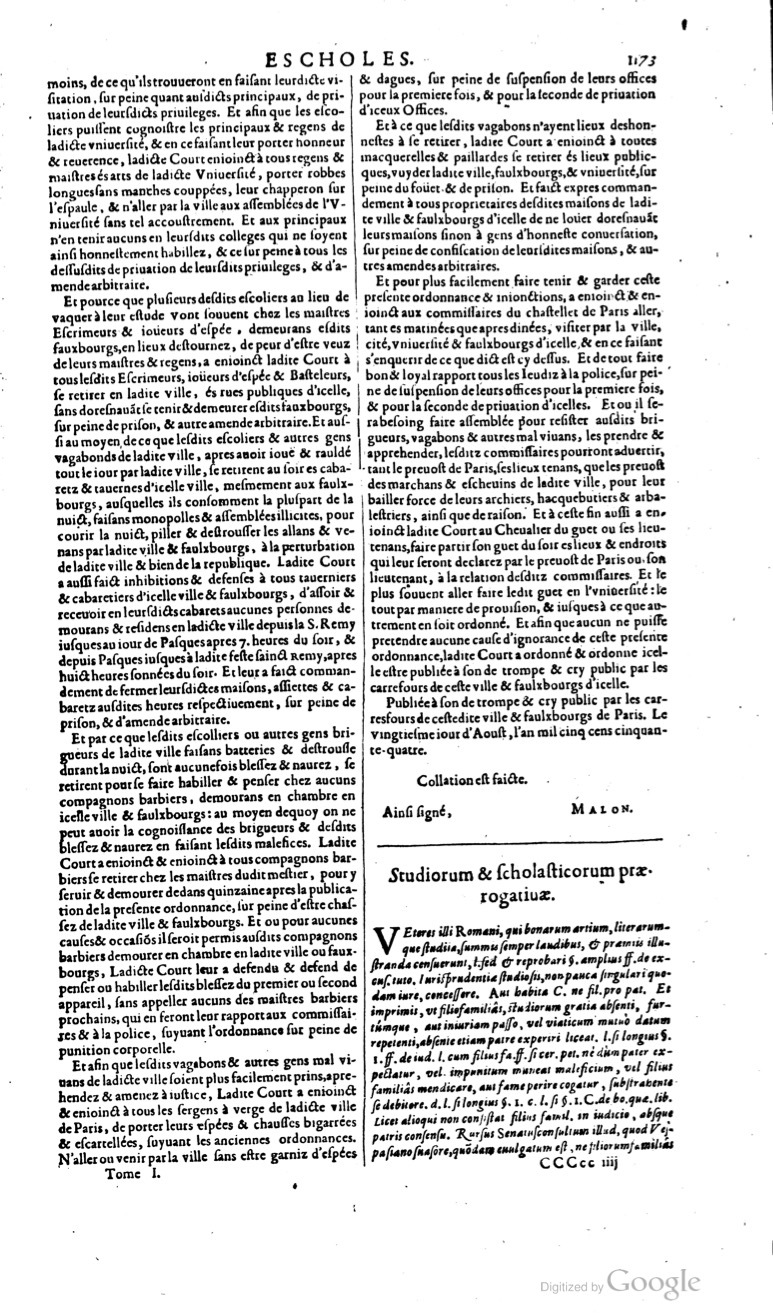 1629 - Veuve Nicolas Buon - Trésor du droit français (21754 T. 1) - BM Lyon