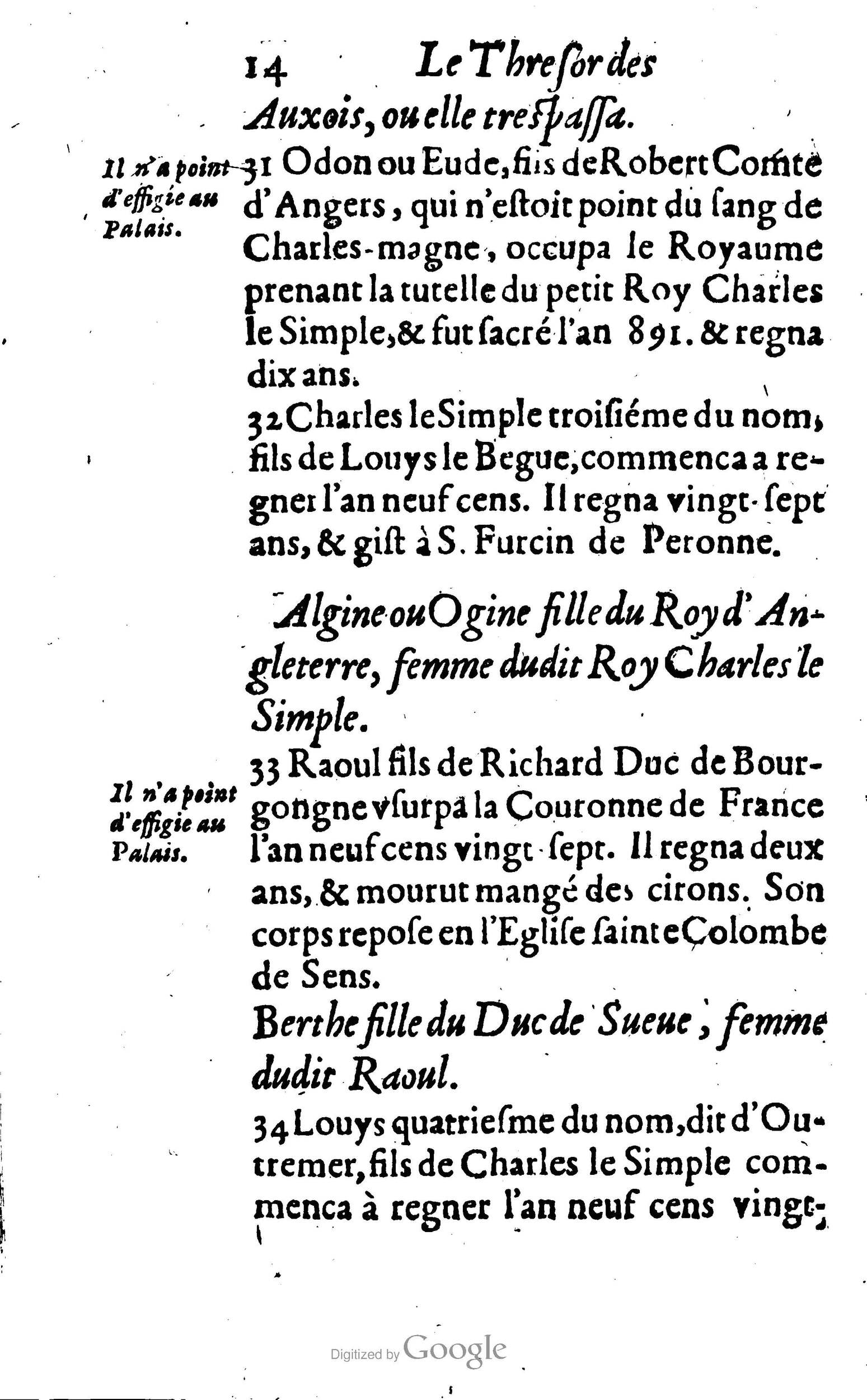 1638 - Jean Corrozet - Trésor des histoires de France - BM Lyon
