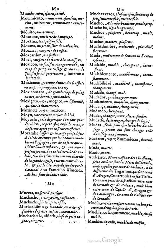 1621 - Adrian Tiffaine - Trésor des deux langues espagnole et française - BM Lyon