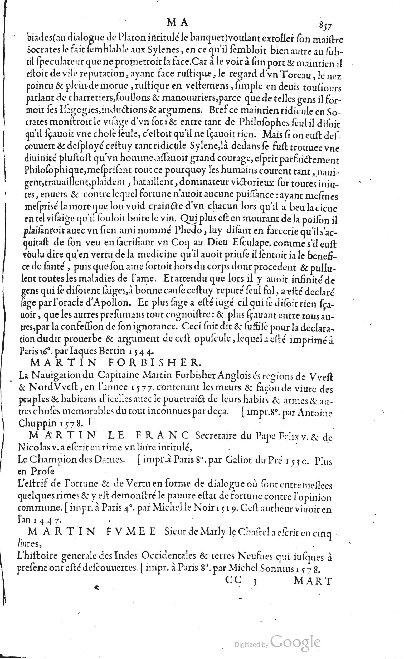 1585 - Barthélemy Honorat - Bibliothèques françaises - BSB Munich