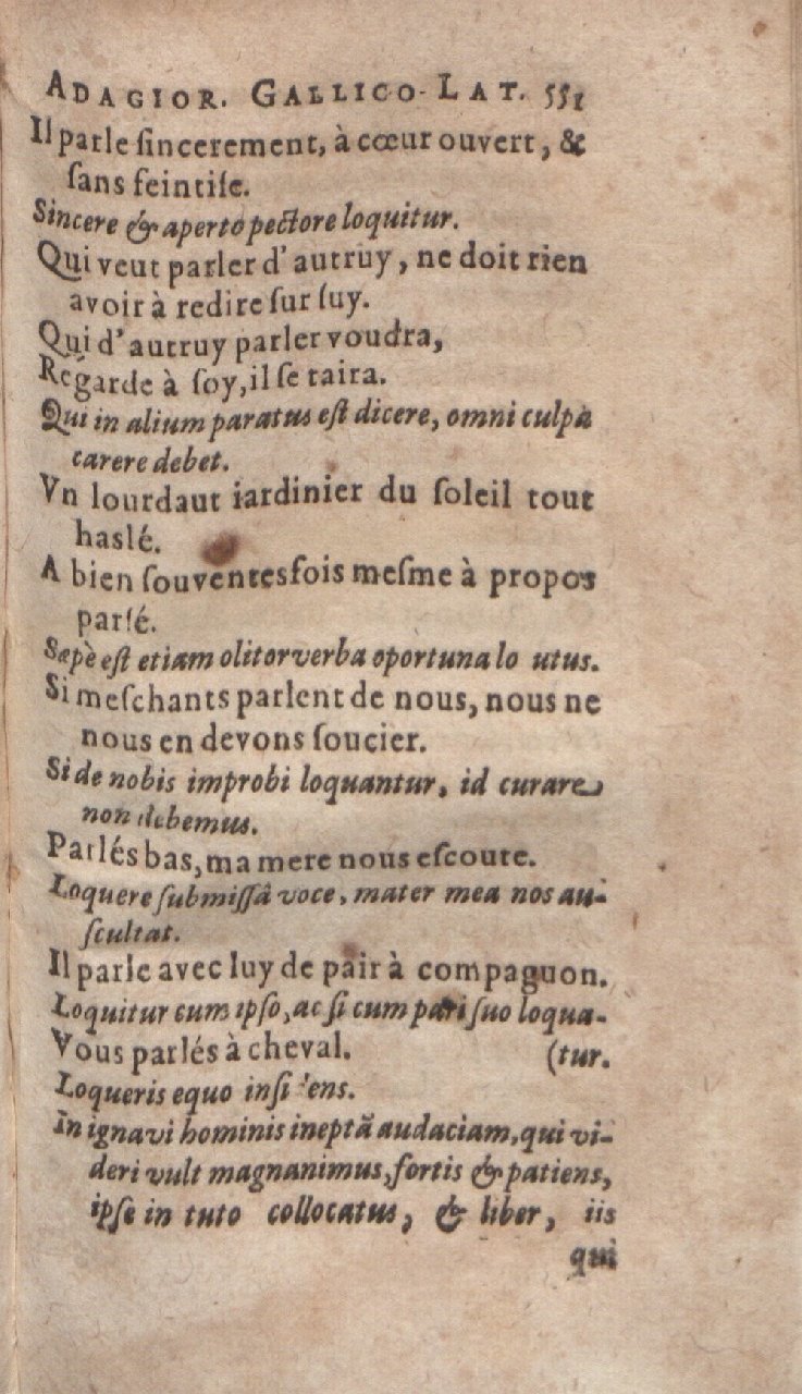 1612 - Dominicus Custos - Trésor des proverbes français  - Bibliopol-Olomuc