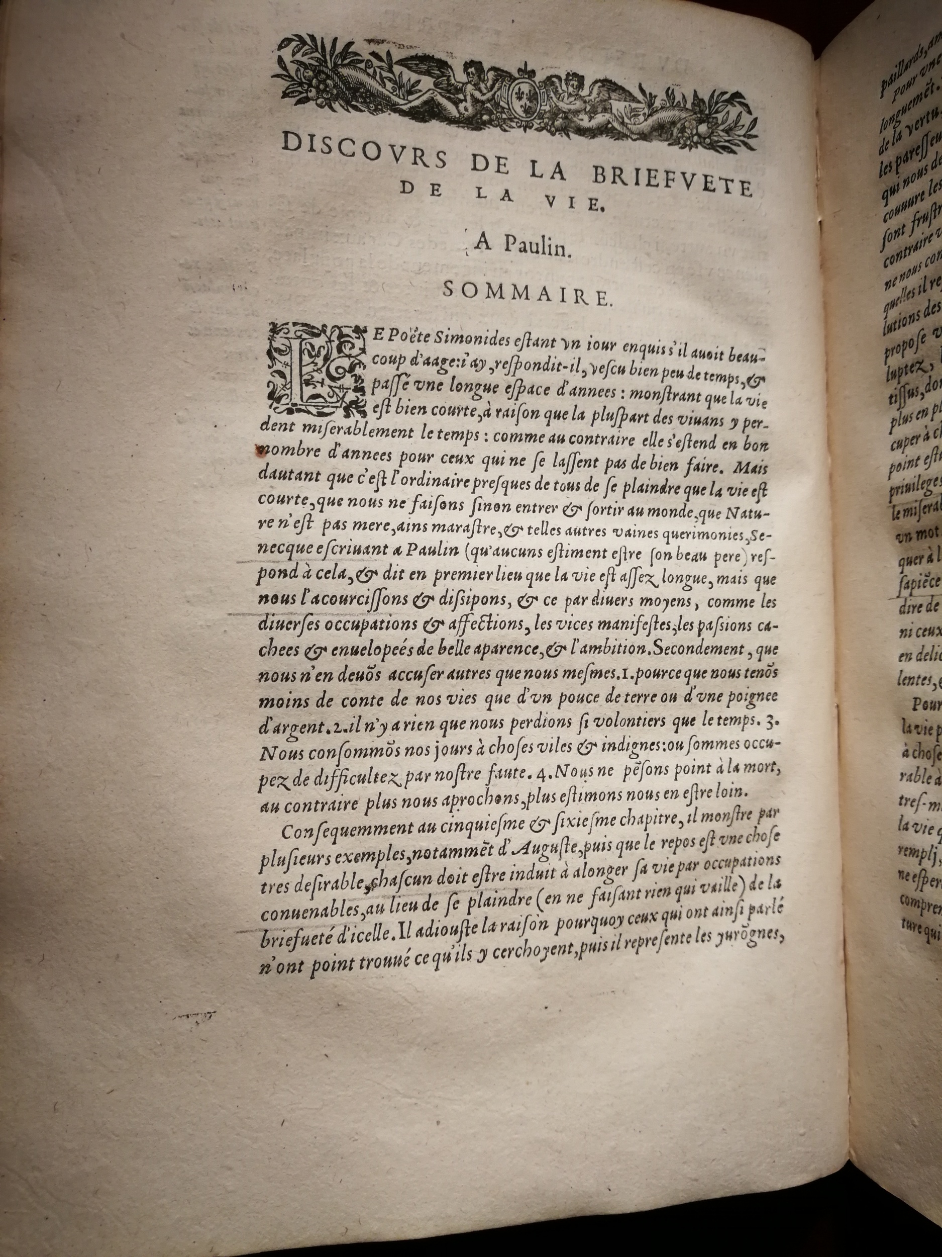 1595 - Jean Houzé - Œuvres morales et mêlées de Sénèque, Trésor de philosophie morale - T. 1 - BnF