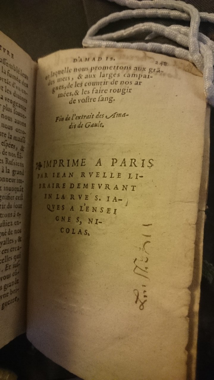1563 - Jacques Kerver et Jean Ruelle - Trésor des Amadis - British Library
