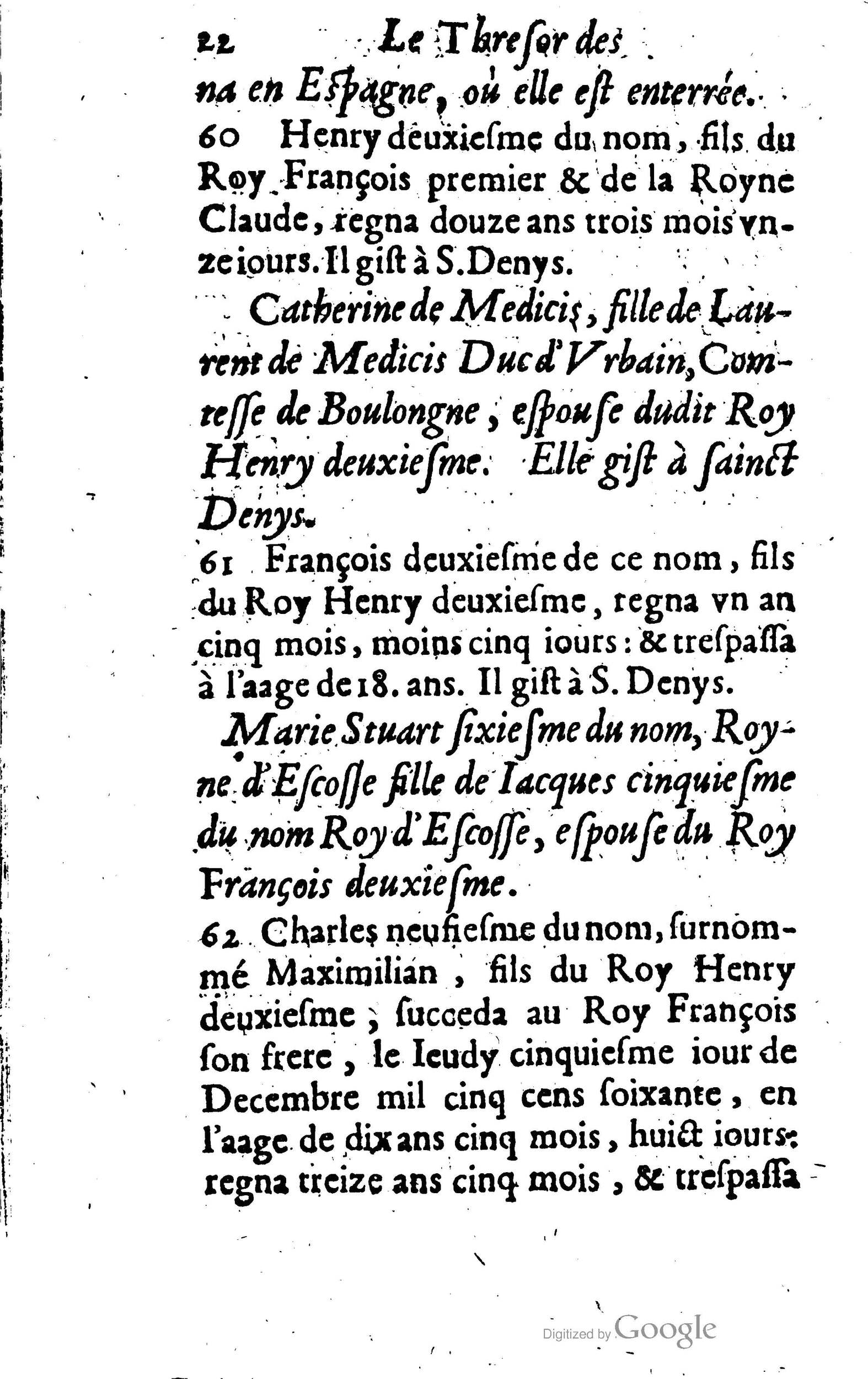 1638 - Jean Corrozet - Trésor des histoires de France - BM Lyon