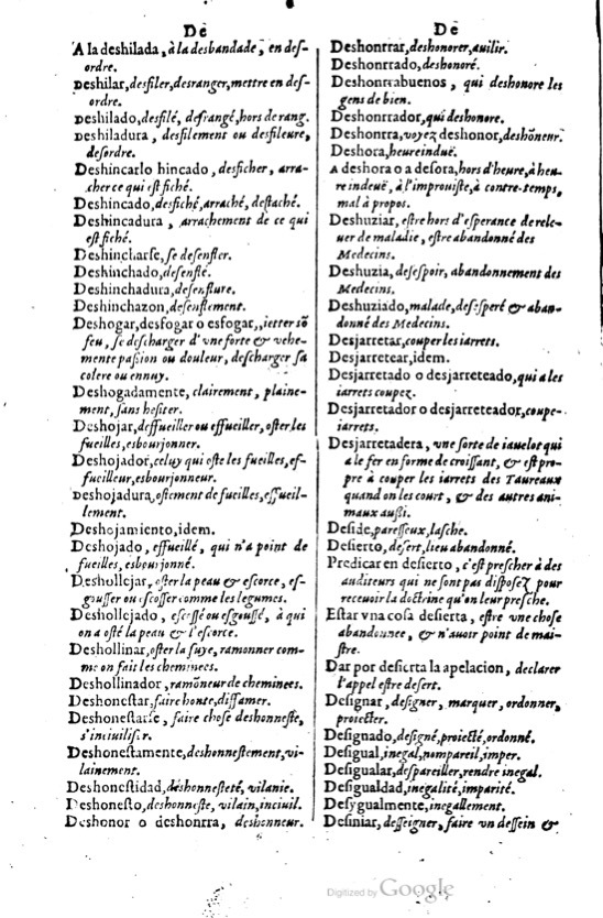 1621 - Adrian Tiffaine - Trésor des deux langues espagnole et française - BM Lyon
