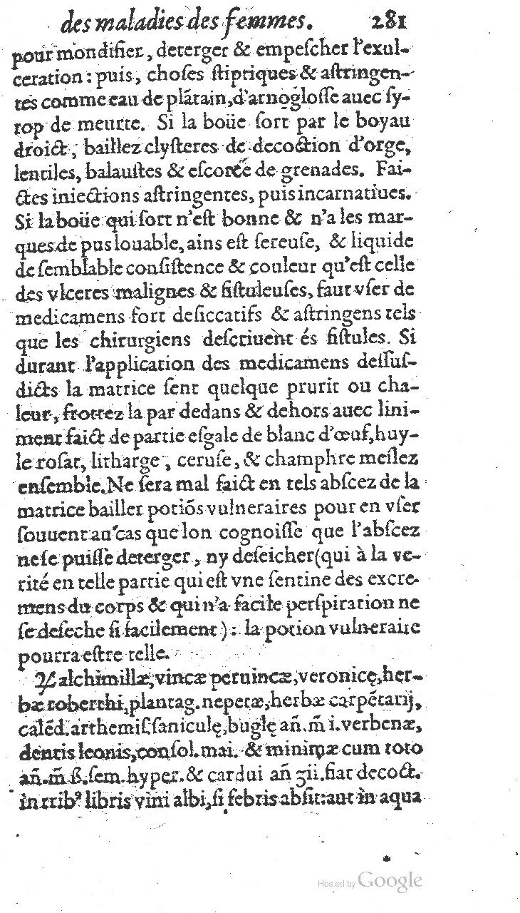 1585 - Jacques du Puis - Trésor des remèdes secrets pour les maladies des femmes - BnF