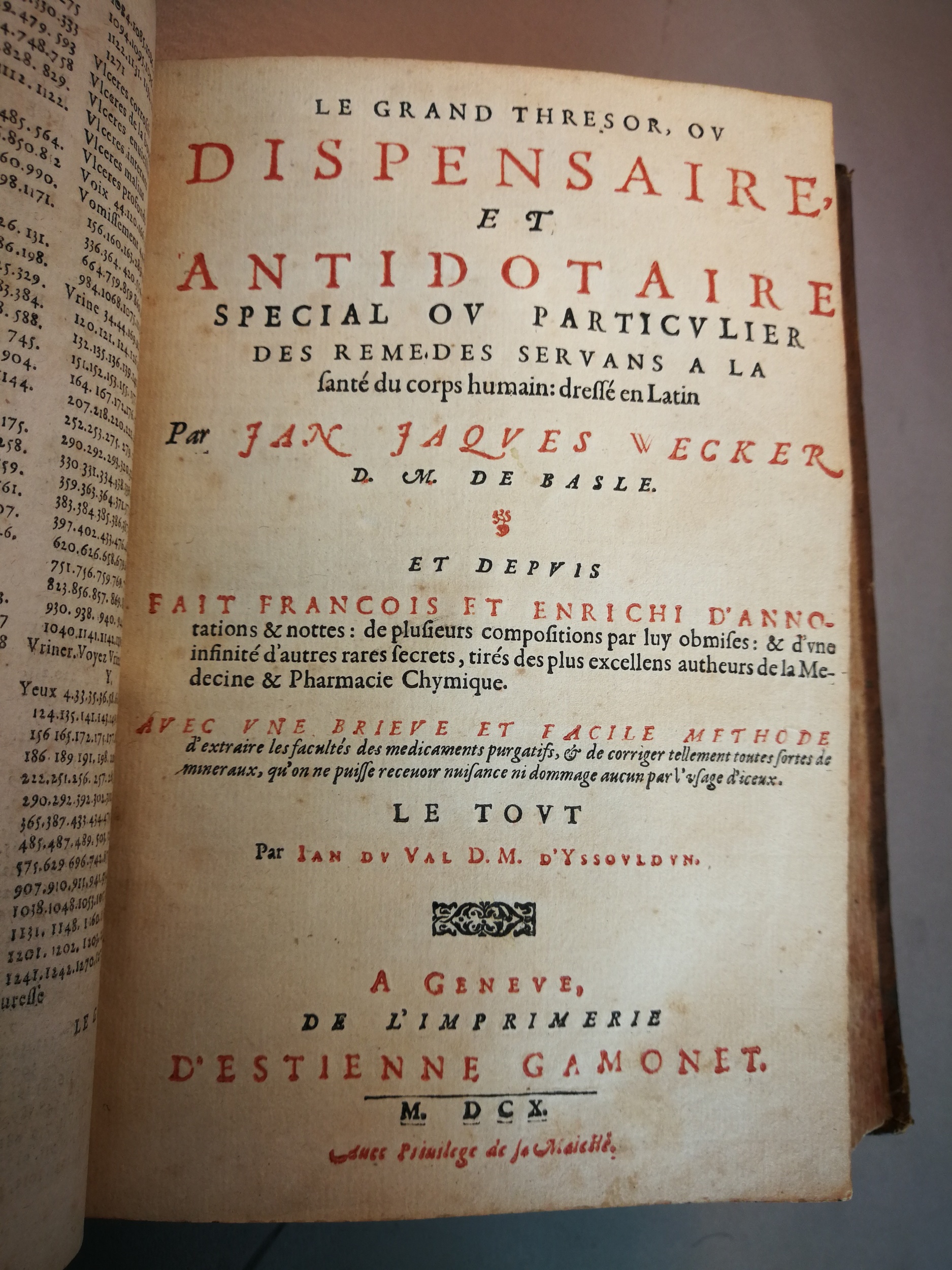 1609 - Étienne Gamonet - Grand dispensaire ou Trésor général et particulier des préservatifs - BM Marseille 1609 - Étienne Gamonet - Grand dispensaire ou Trésor général et particulier des préservatifs - BM Marseille