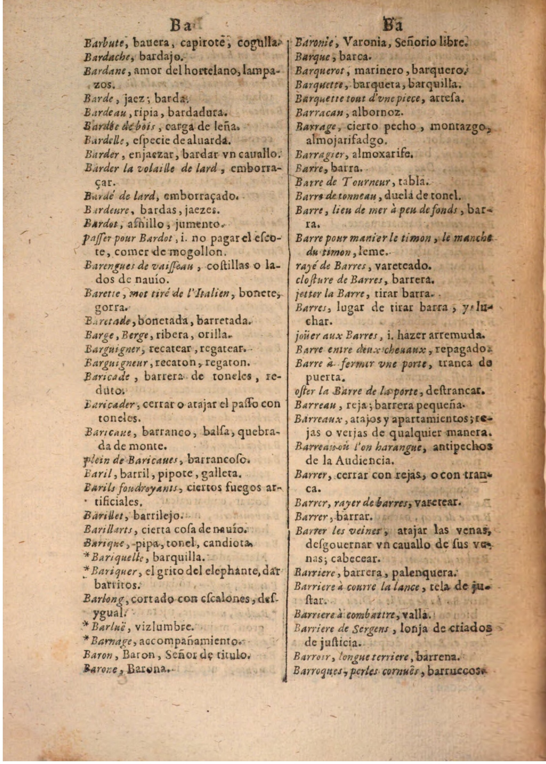 1645 - A. de Sommaville et A. Courbé - Trésor des deux langues espagnole et française (Seconde partie) - BSB Munich