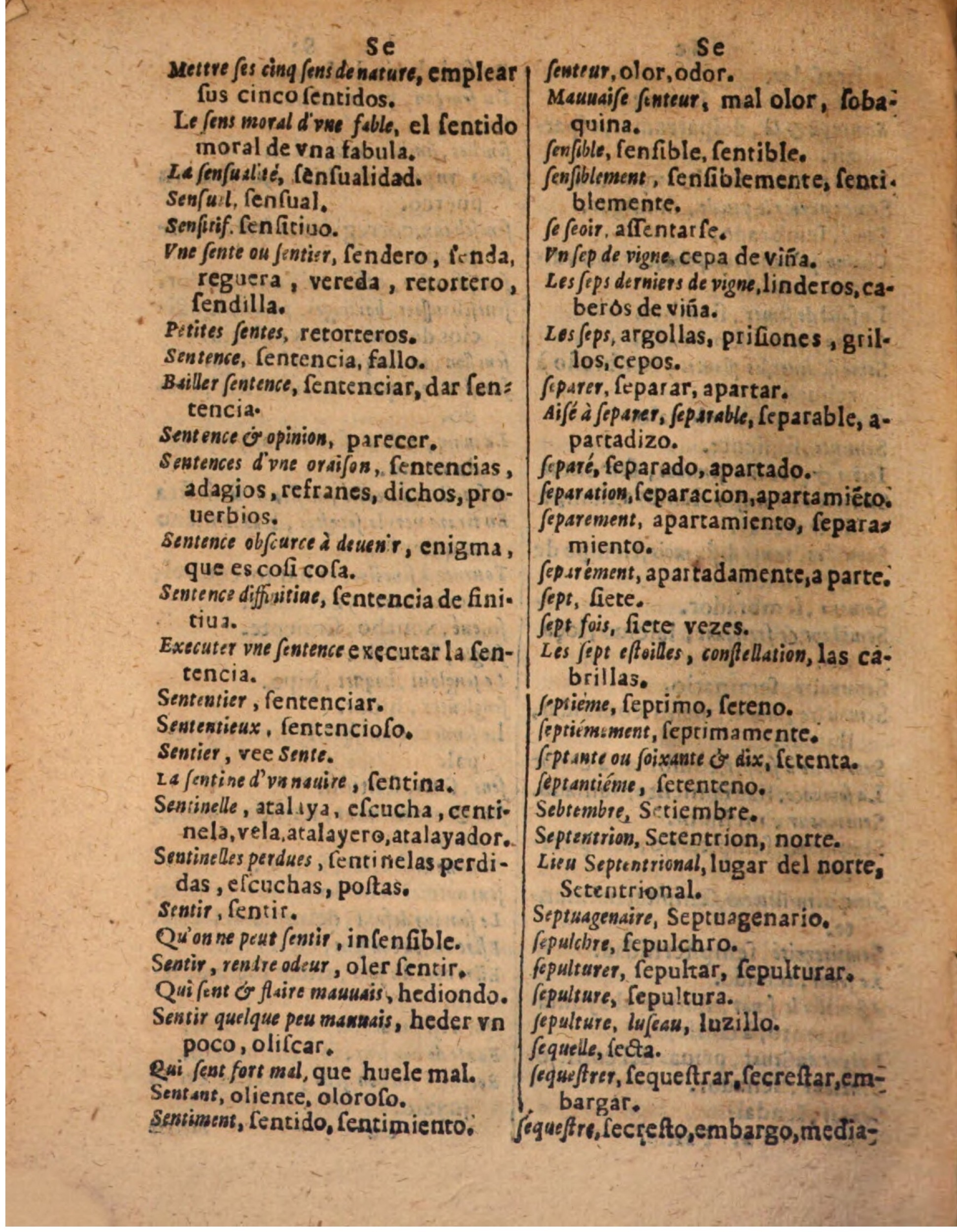 1624 - Hubert Antoine - Trésor des deux langues espagnole et française (Seconde partie) - BSB Munich