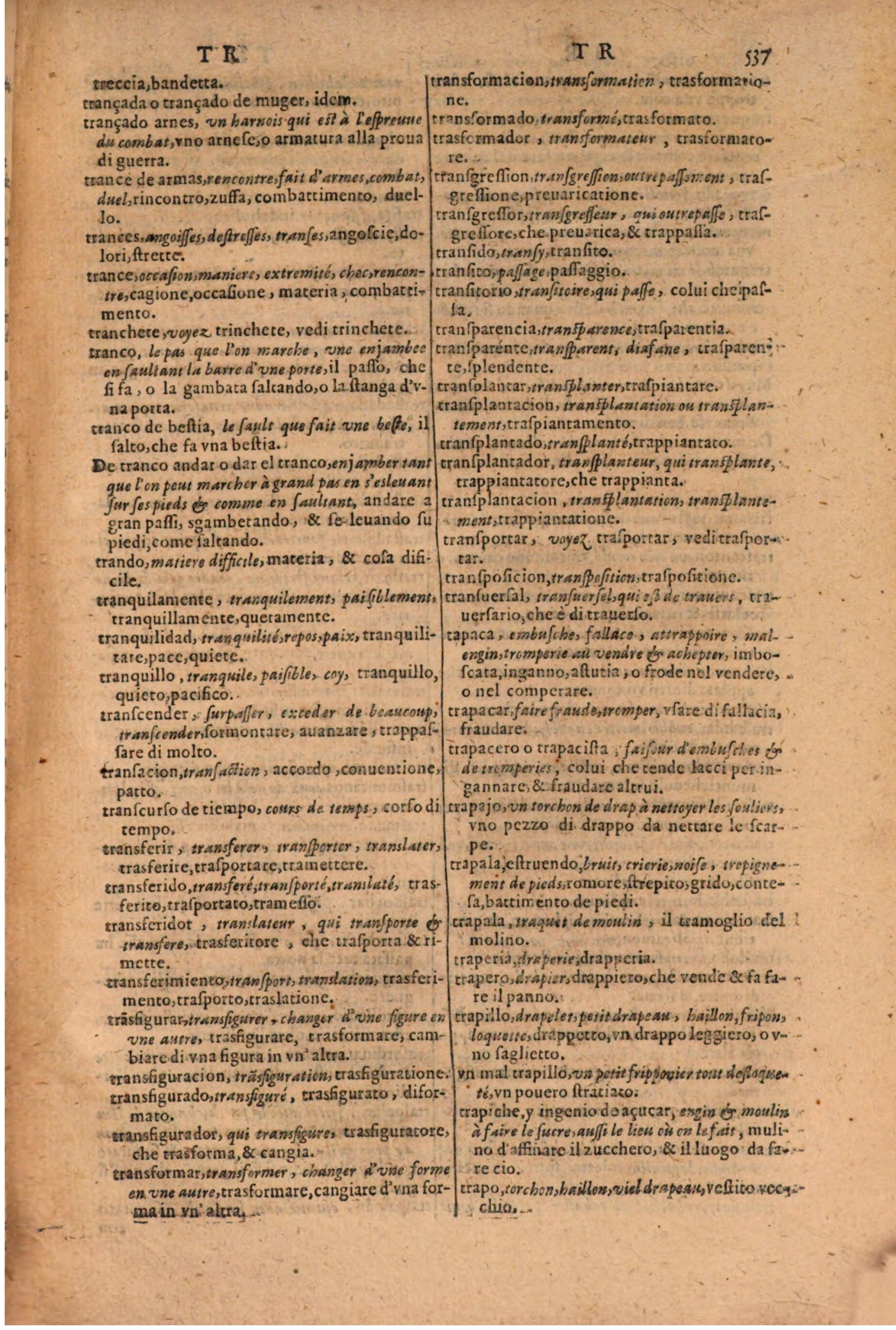 1606 - Samuel Crespin - Thresor des trois langues, francoise, italiene et espagnolle - BSB Munich