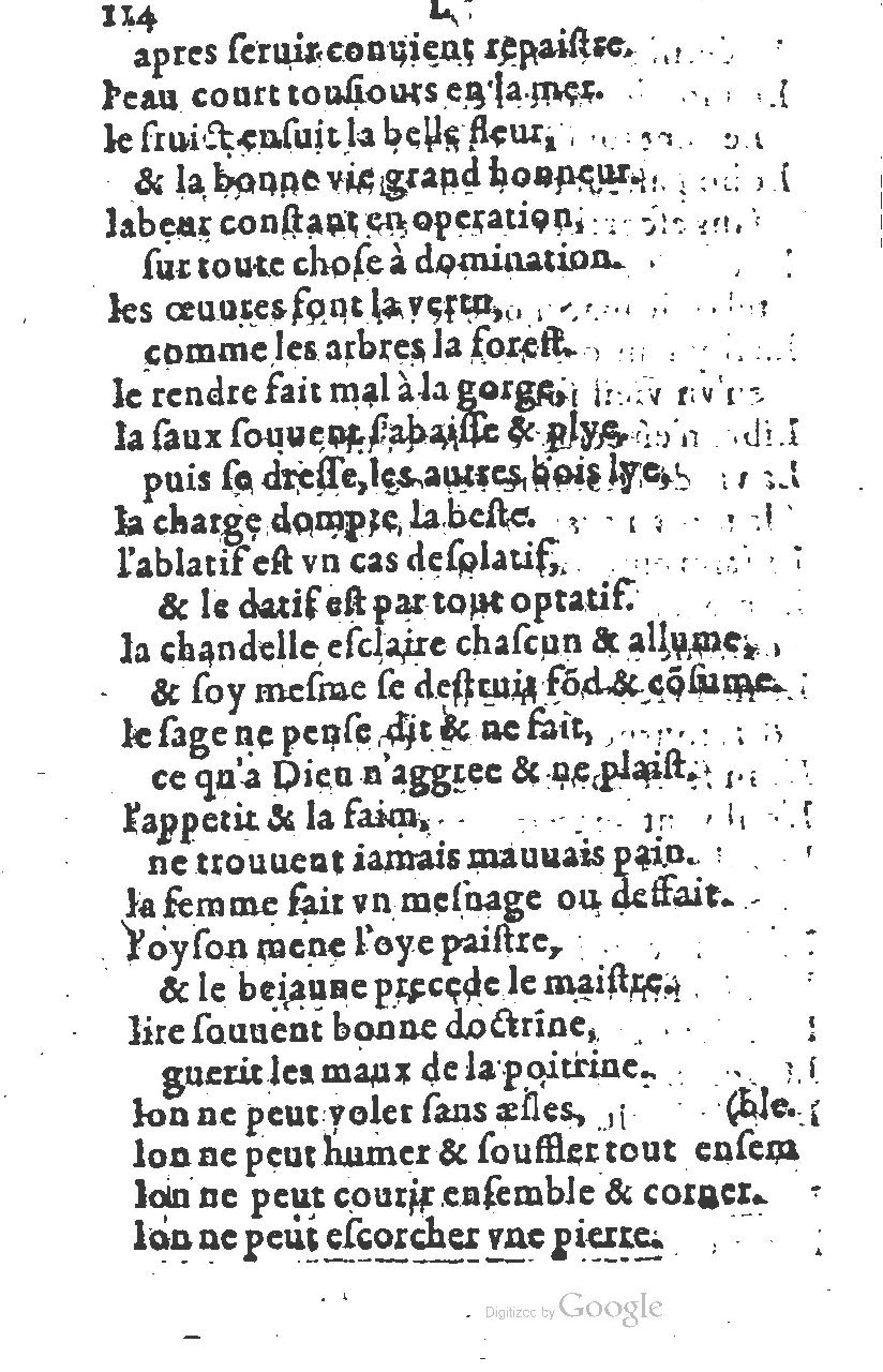 1581 - Nicolas Bonfons  - Trésor des sentences dorées - Princeton