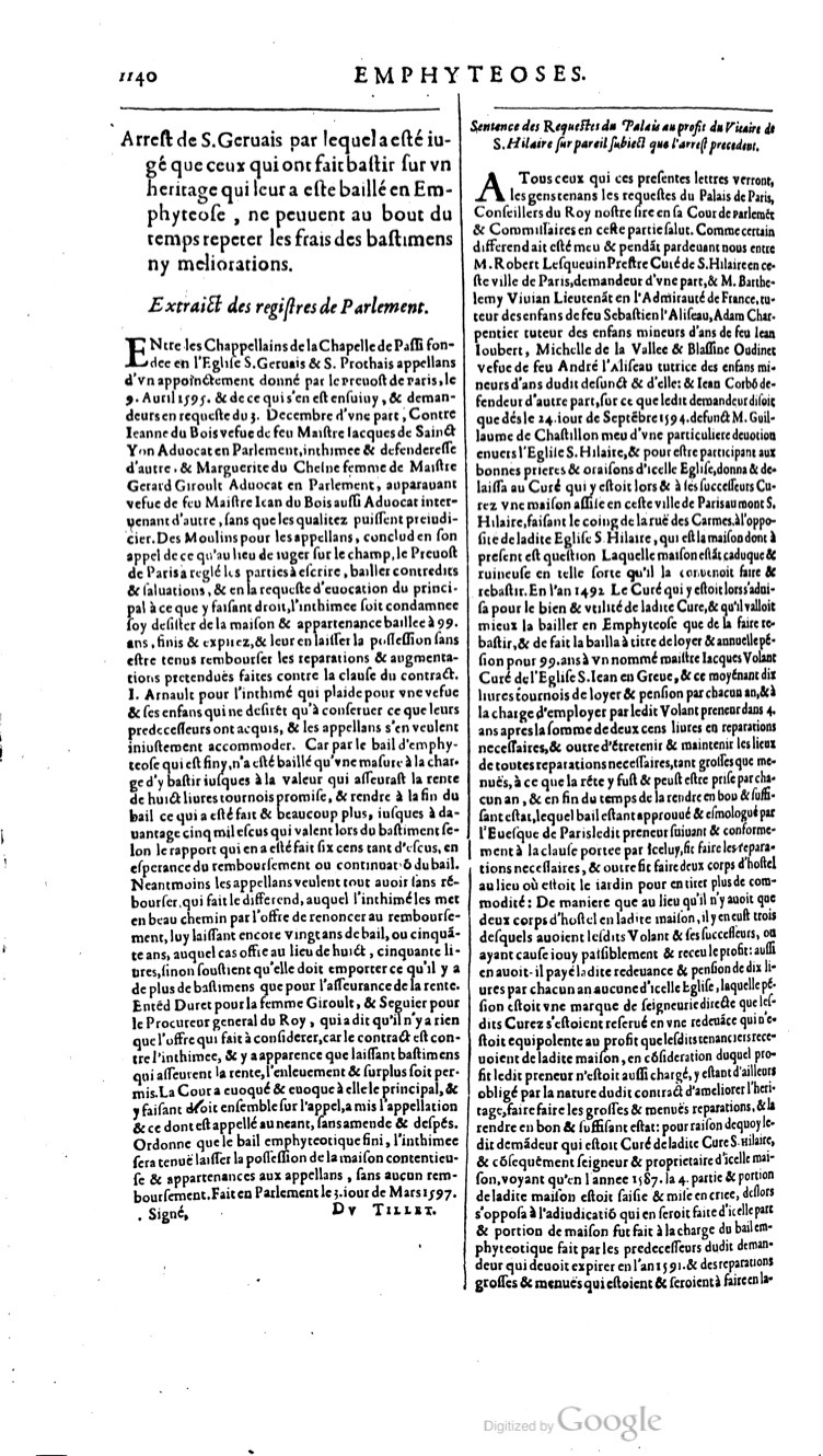 1629 - Veuve Nicolas Buon - Trésor du droit français (29620 T. 1) - BM Lyon