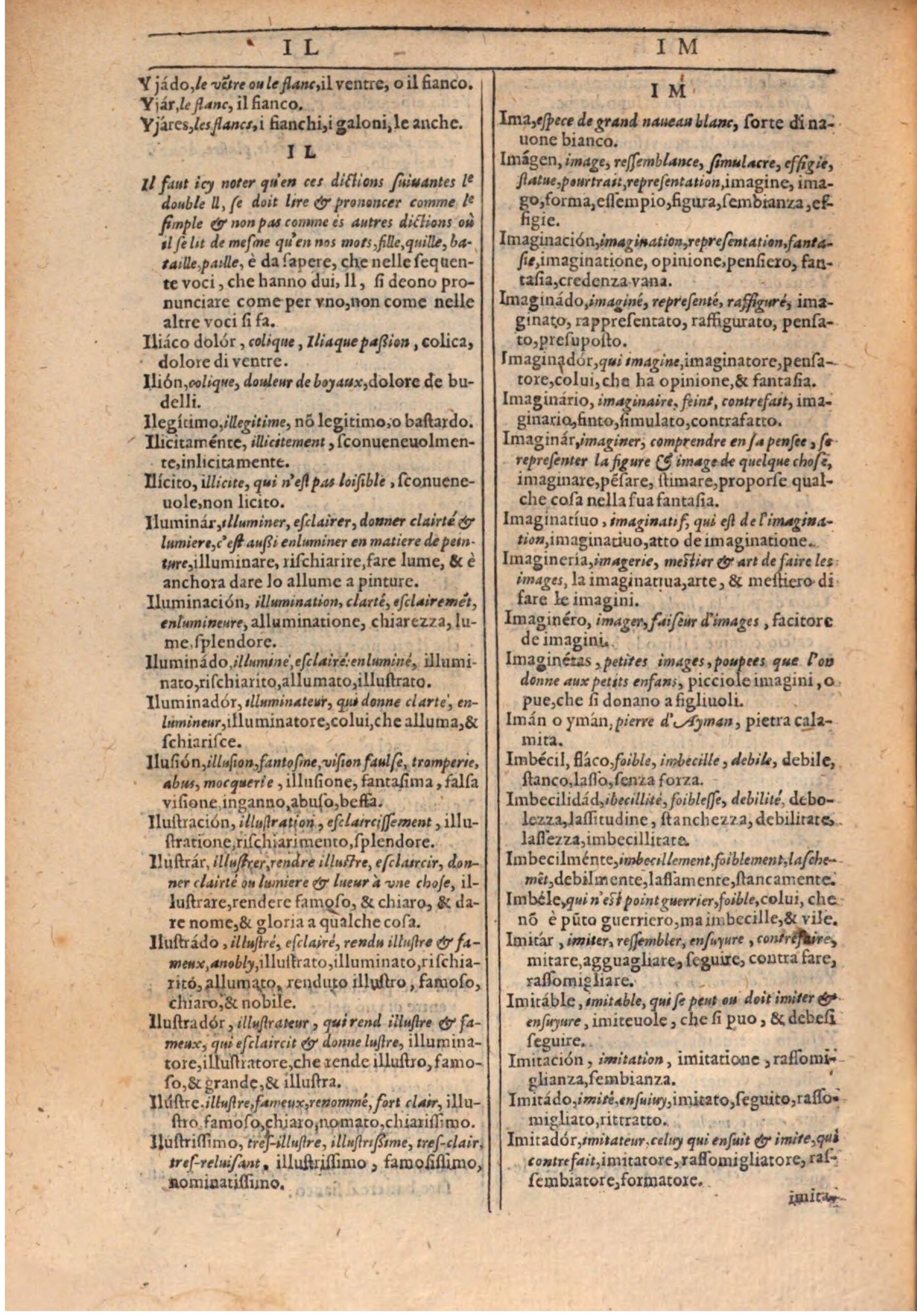 1609 - Philippe Albert et Alexandre Pernet - Trésor des trois langues française, italienne et espagnole (Première partie) - BSB Munich