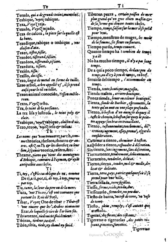 1616 - Veuve Marc Orry - Trésor des deux langues espagnole et française (Première et Seconde parties) - BM Lyon