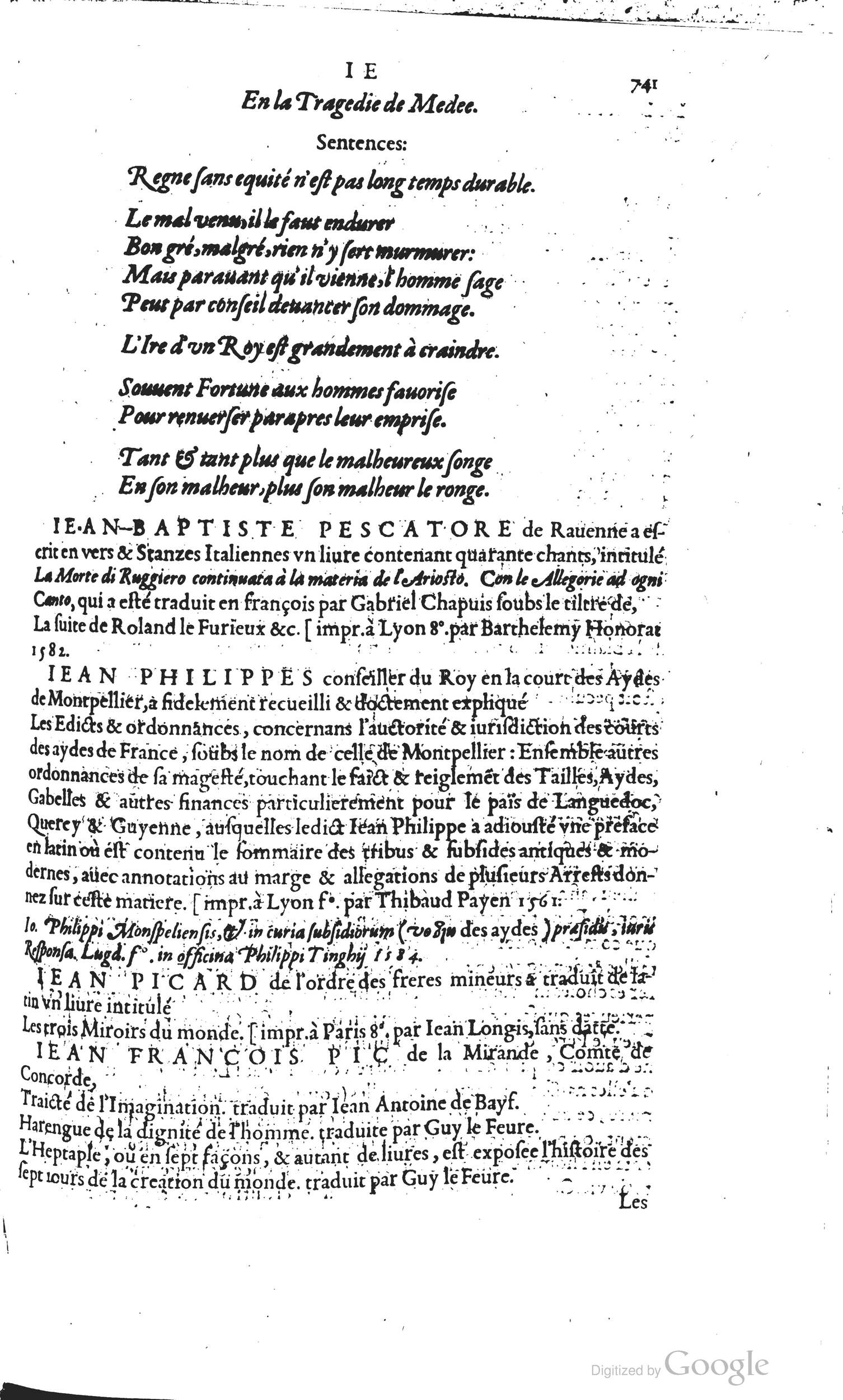 1585 - Barthélemy Honorat - Bibliothèques françaises - BSB Munich