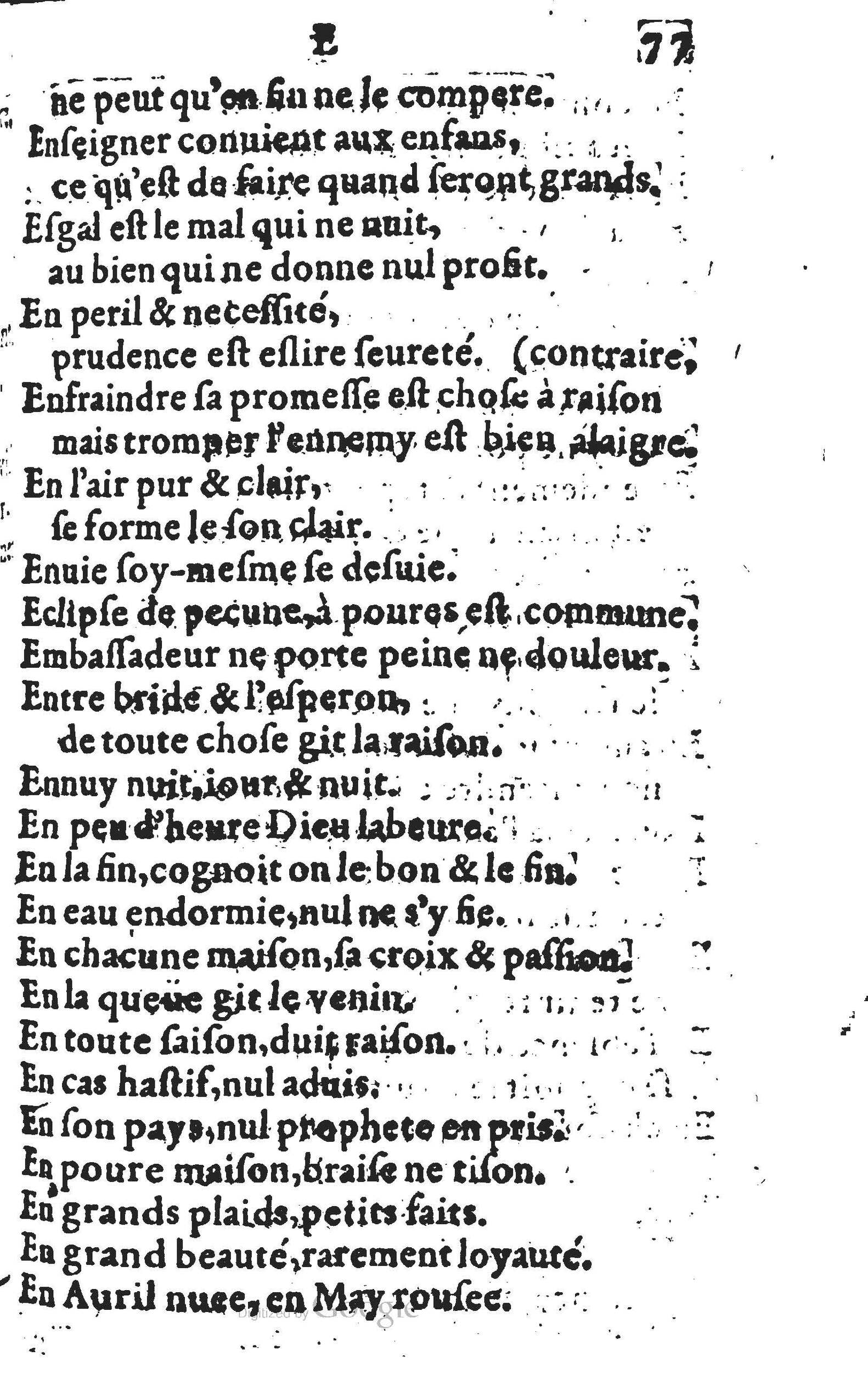1578 - Nicolas Lescuyer - Trésor des sentences dorées - UGent