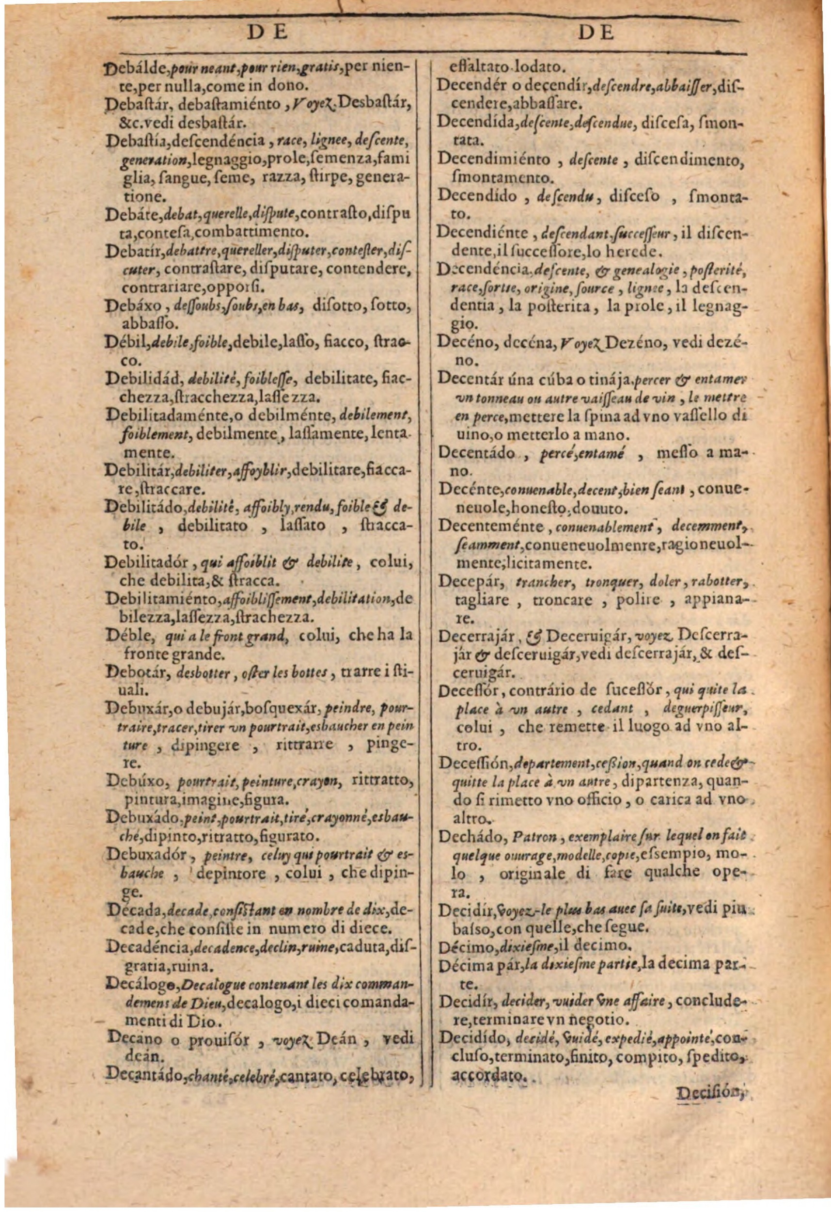 1609 - Philippe Albert et Alexandre Pernet - Trésor des trois langues française, italienne et espagnole (Première partie) - BSB Munich