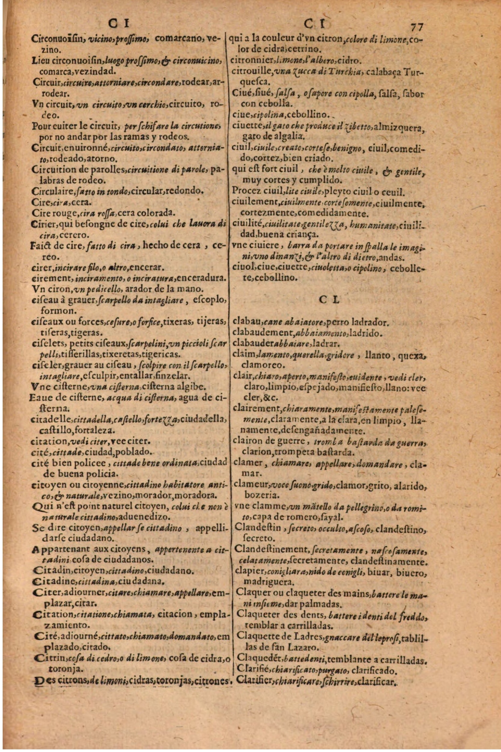 1616 - Pierre de la Rovière - Trésor des trois langues (Seconde partie) - BSB Munich
