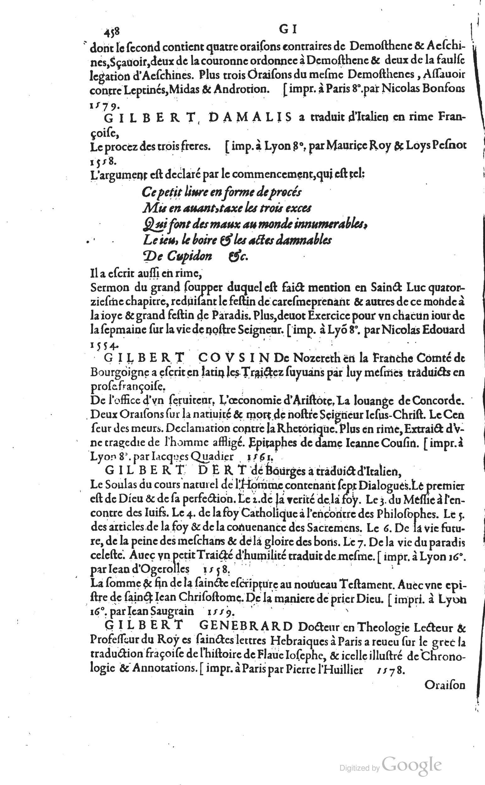 1585 - Barthélemy Honorat - Bibliothèques françaises - BSB Munich