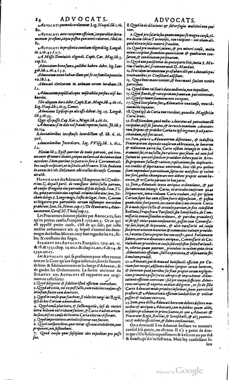 1629 - Veuve Nicolas Buon - Trésor du droit français (21754 T. 1) - BM Lyon