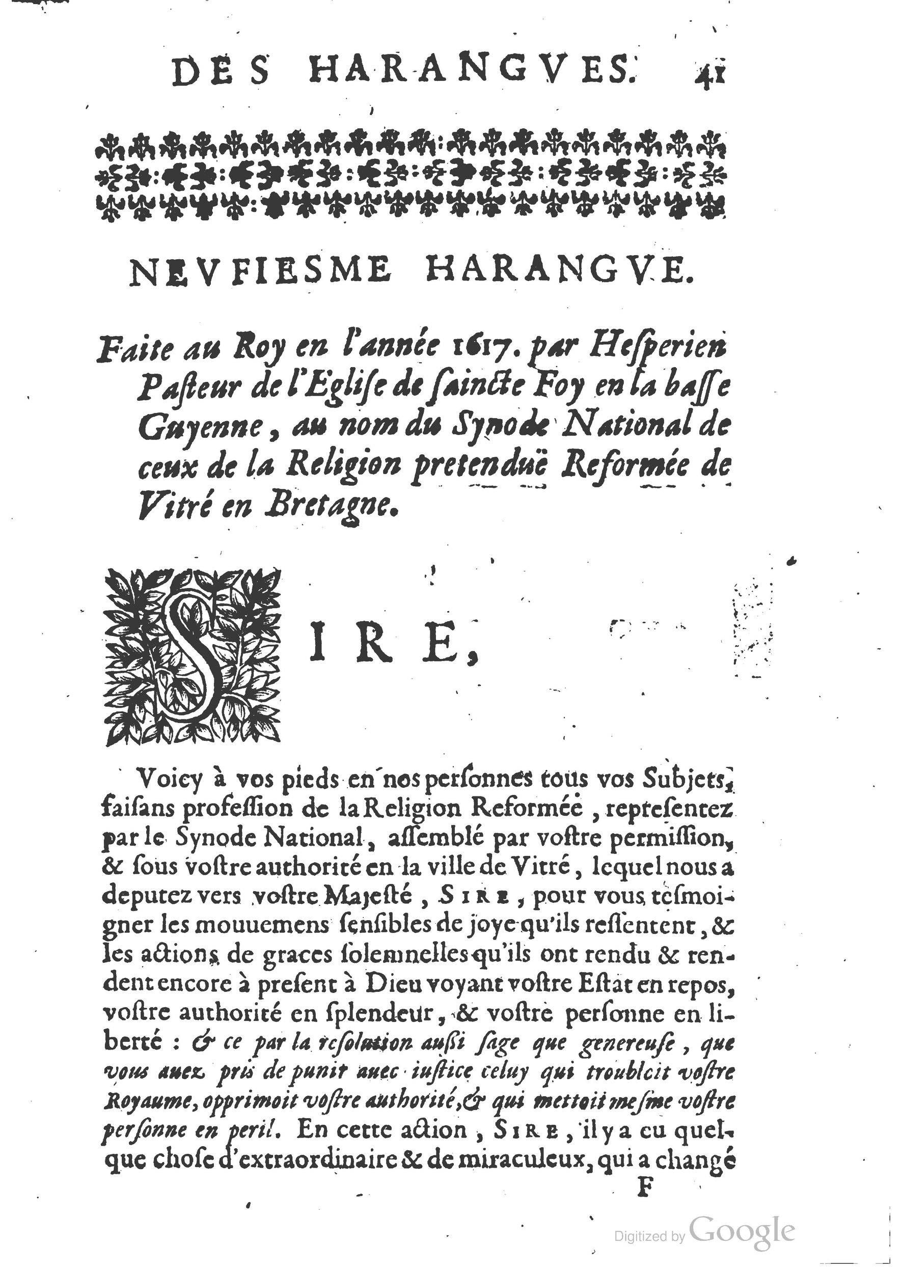 1654 - Michel Bobin - Trésor des harangues, remontrances et oraisons funèbres - BM Lyon