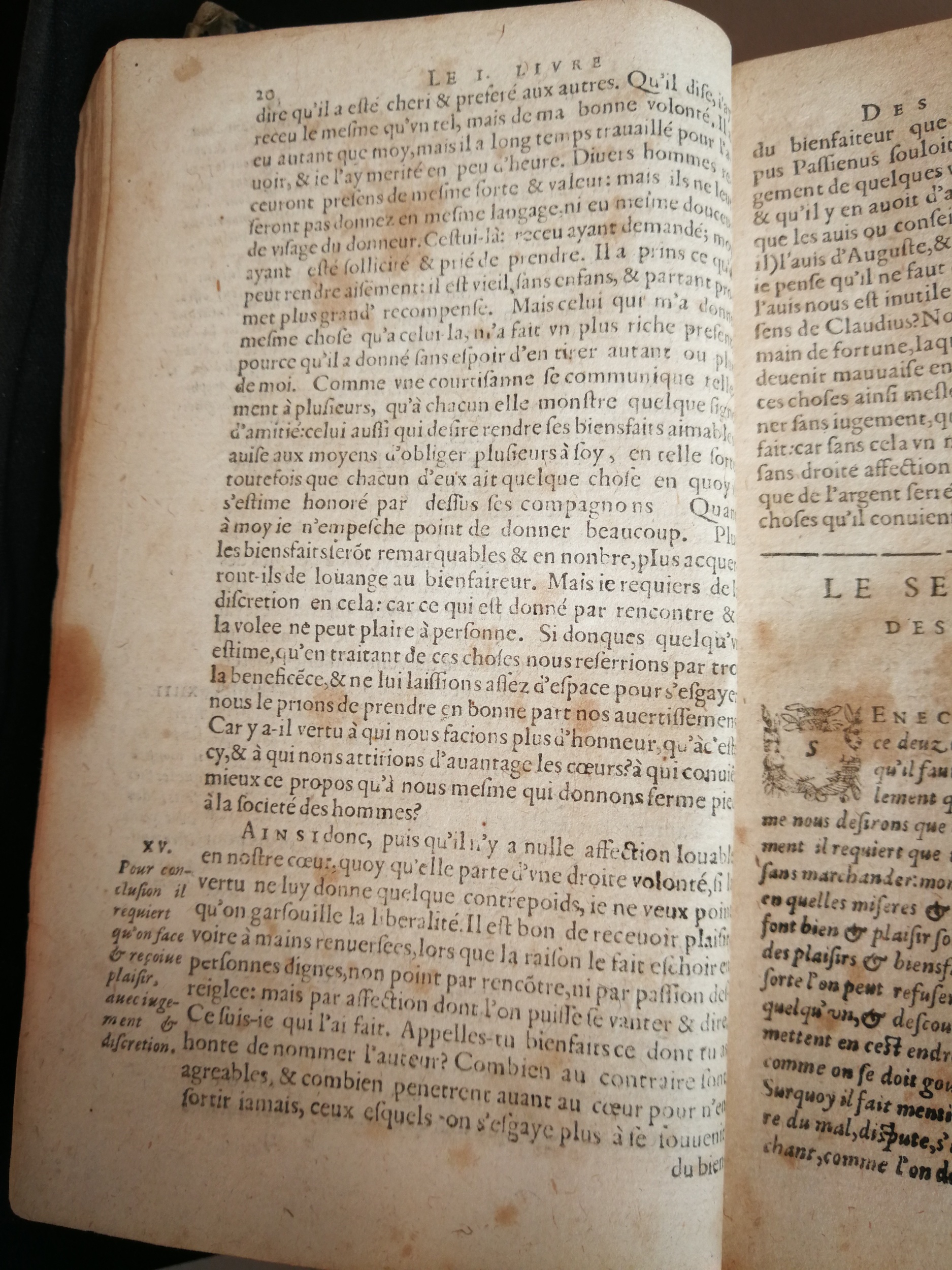 1606 - Jean Arnaud - Œuvres morales et mêlées de Sénèque, Trésor de philosophie morale - BM Marseille