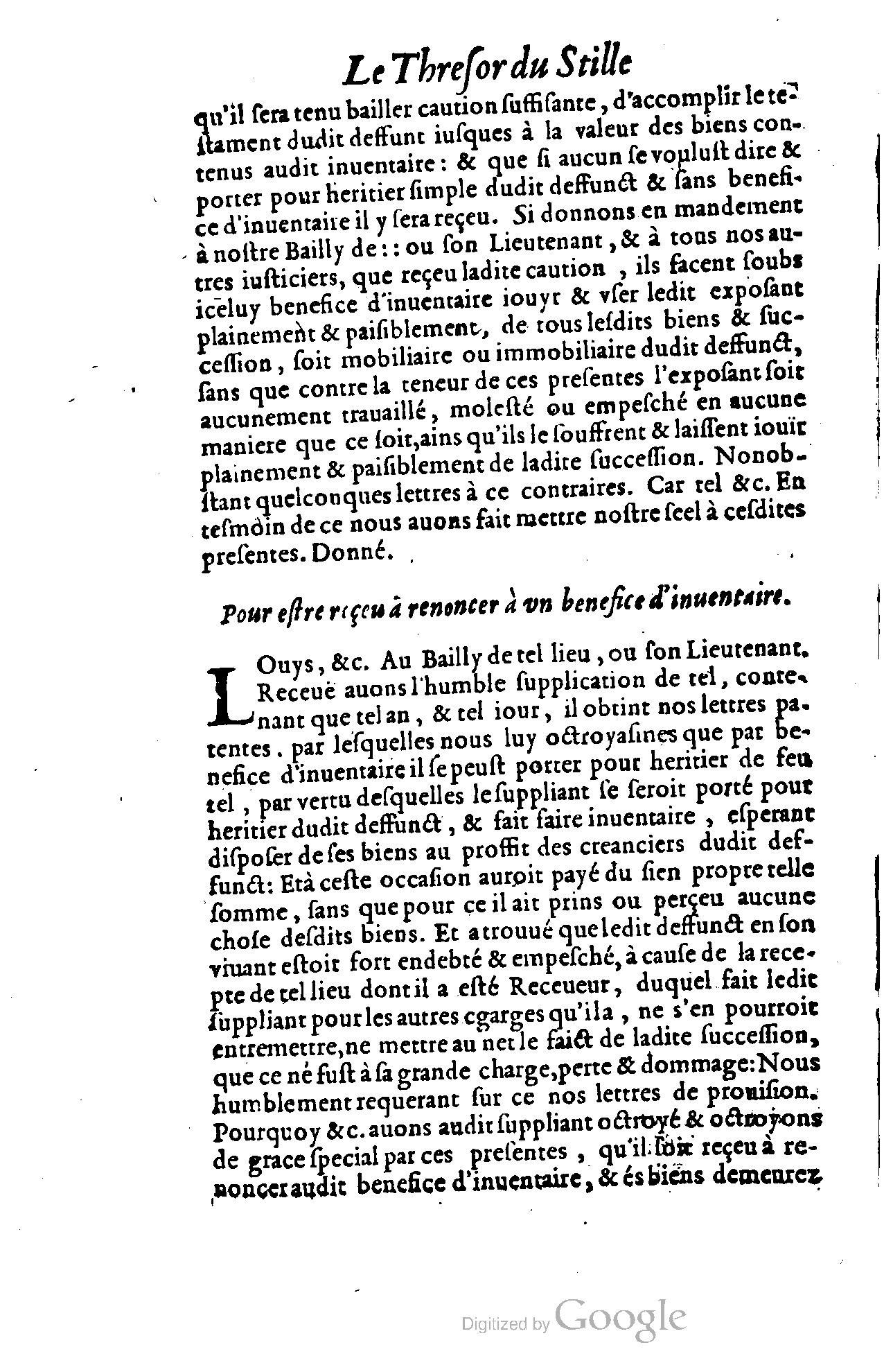 1614 - Jean Richer - Trésor du nouveau style et protocole de la chancellerie de France - BSB Munich
