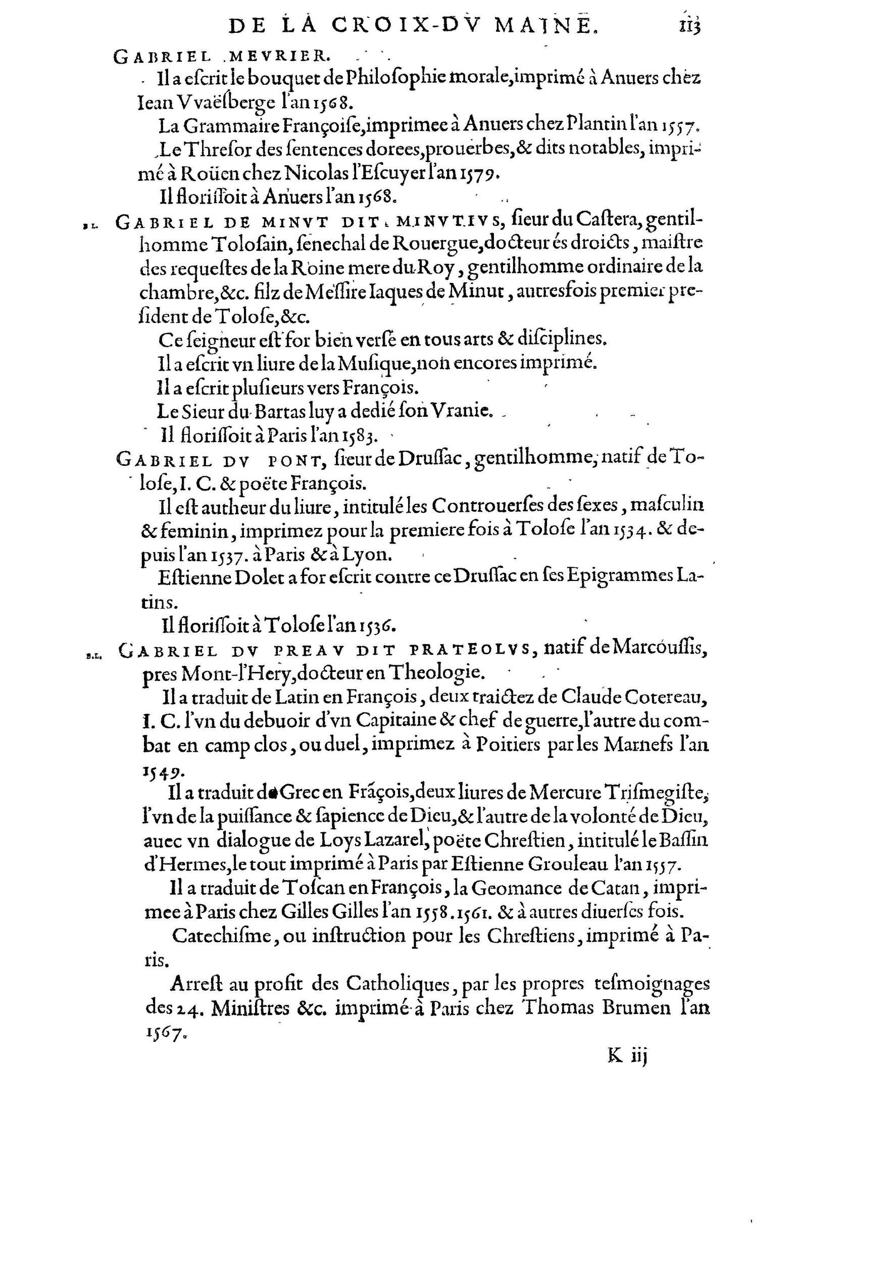 1584 - Abel L&#039;Angelier - Bibliothèques françaises - BnF