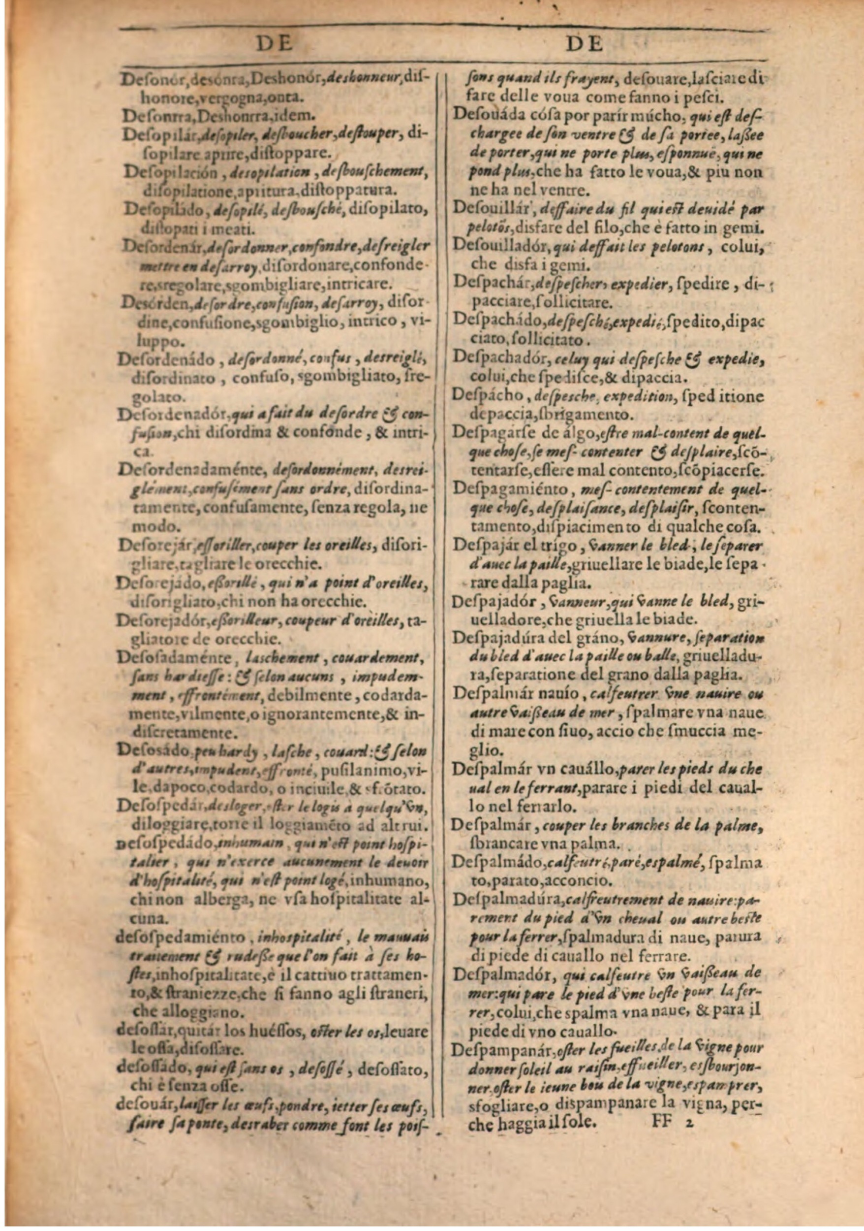 1609 - Philippe Albert et Alexandre Pernet - Trésor des trois langues française, italienne et espagnole (Première partie) - BSB Munich