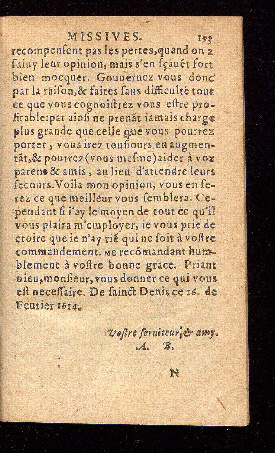 1614 - Barthélemy Vincent - Élite et Trésor des lettres missives - Bâle