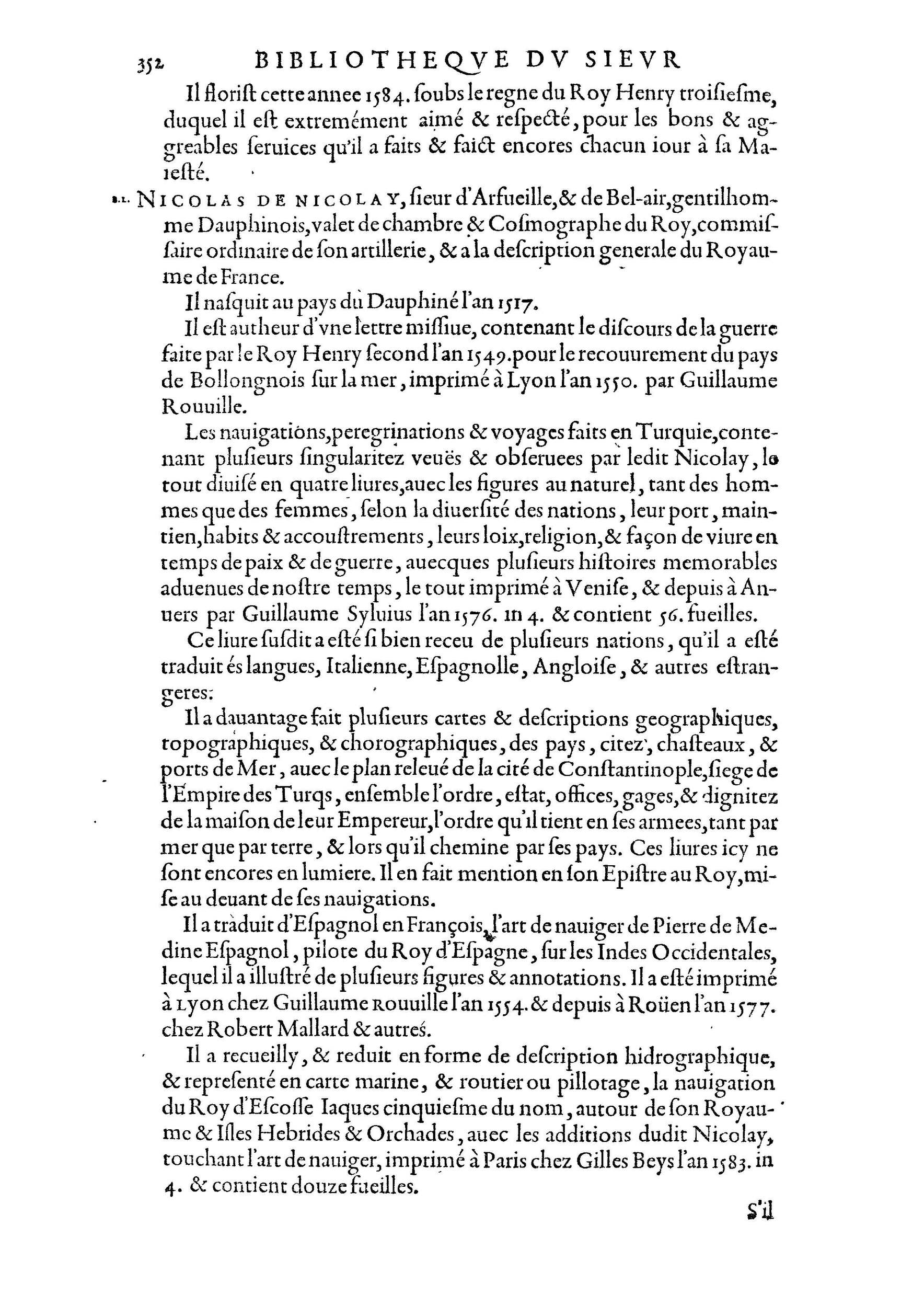 1584 - Abel L&#039;Angelier - Bibliothèques françaises - BnF
