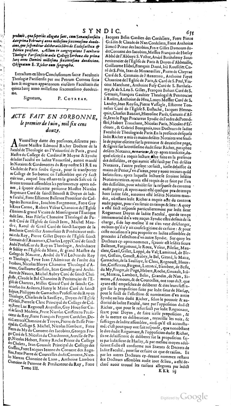 1629 - Veuve Nicolas Buon - Trésor du droit français (21754 T. 3) - BM Lyon