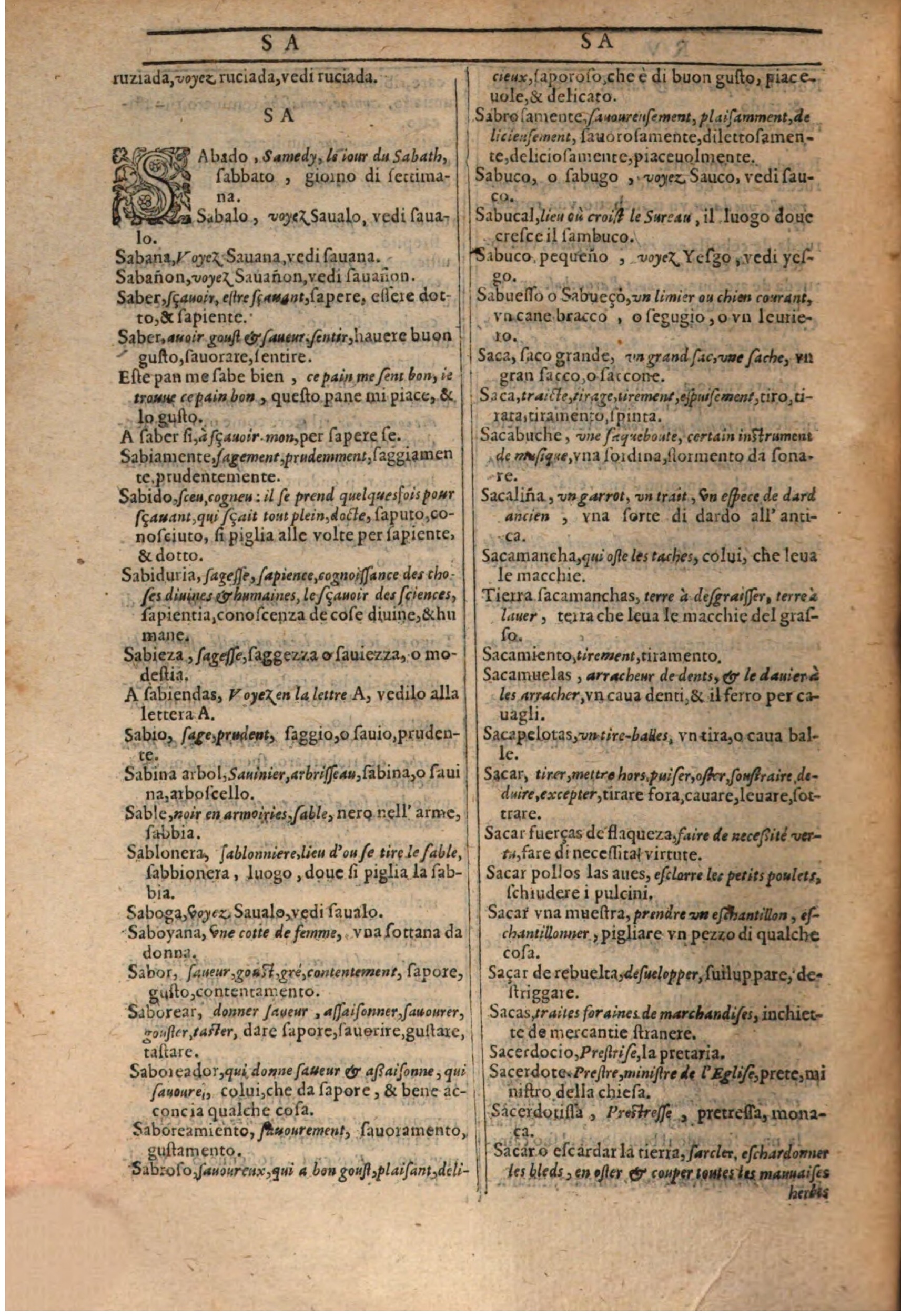1609 - Philippe Albert et Alexandre Pernet - Trésor des trois langues française, italienne et espagnole (Première partie) - BSB Munich